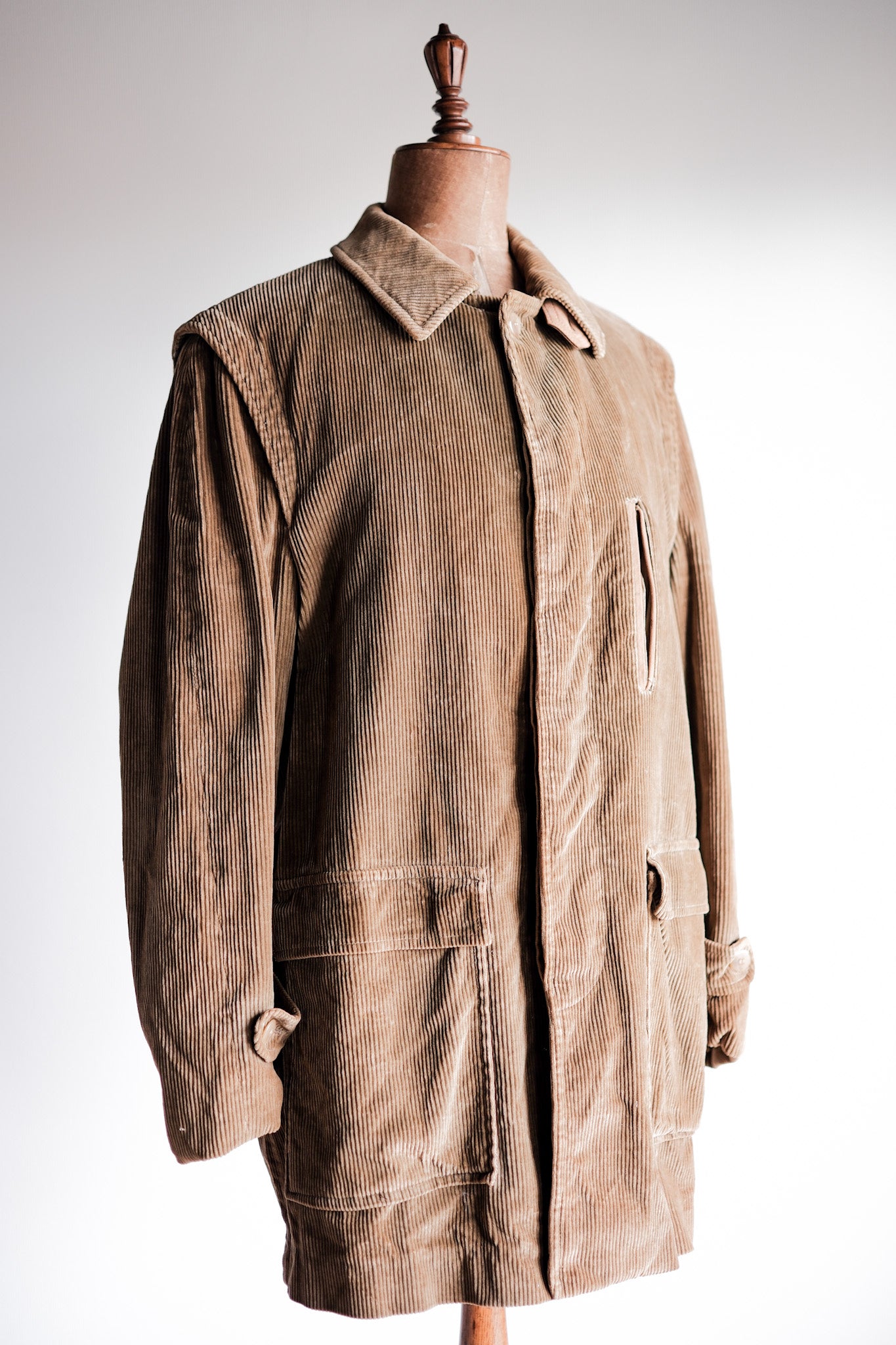 【~80's】Old INVERTERE Brown Corduroy Jacket With Chin Strap