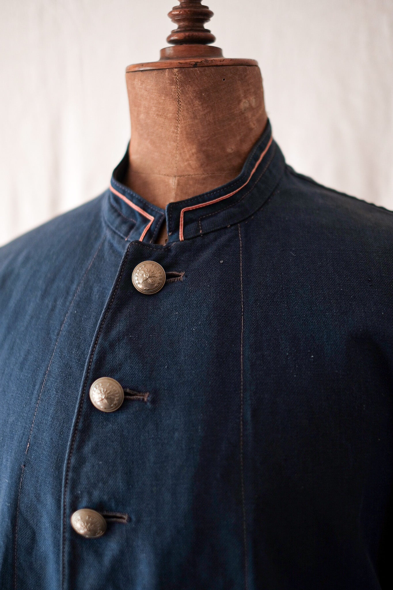 【~30's】French Vintage Indigo Cotton Twill Fireman Jacket