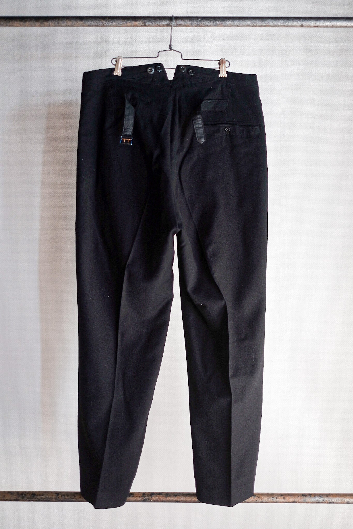 【~40's】German Vintage Black Wool Trousers