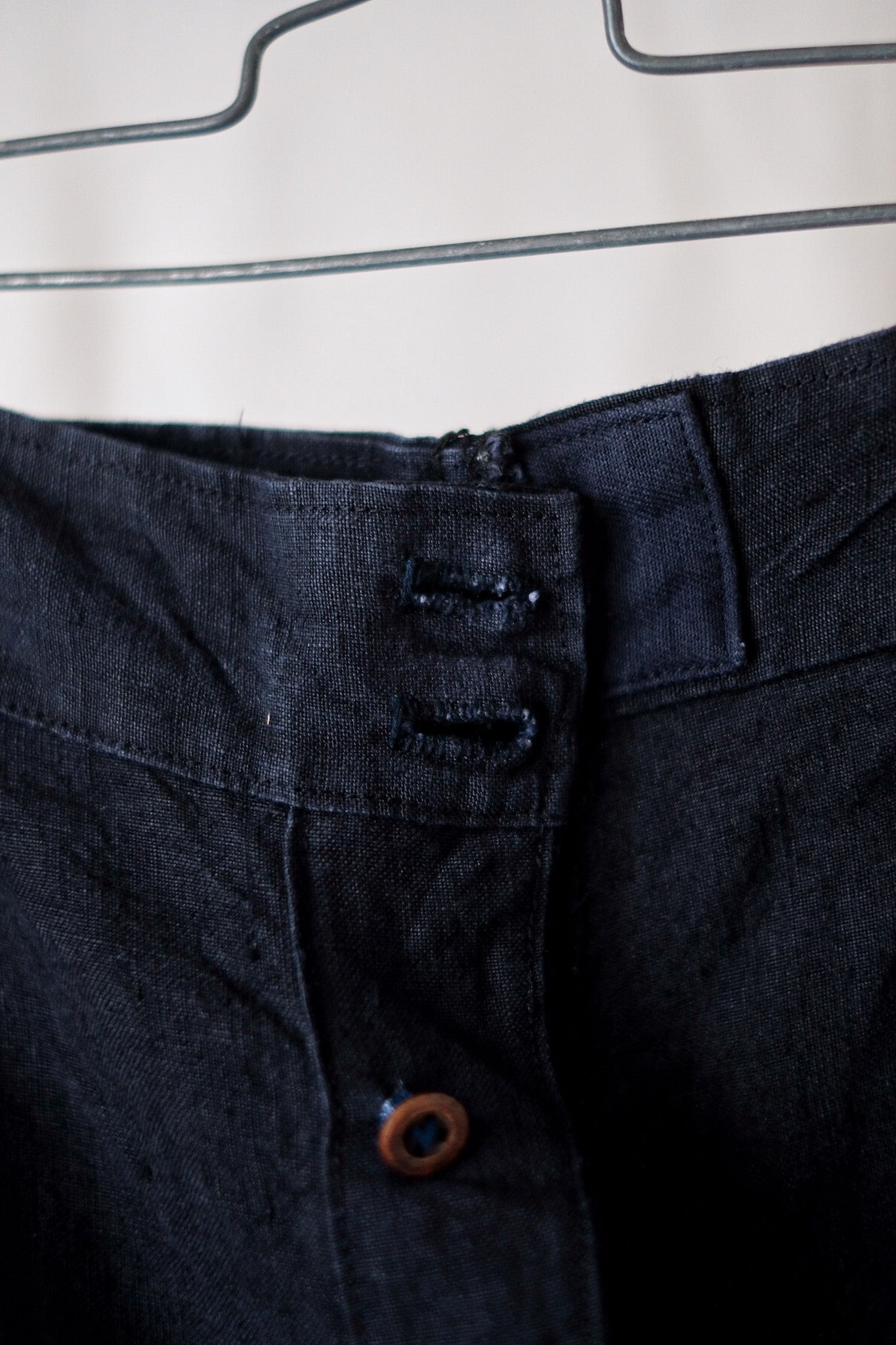 【~40's】French Vintage Indigo Linen Work Shorts