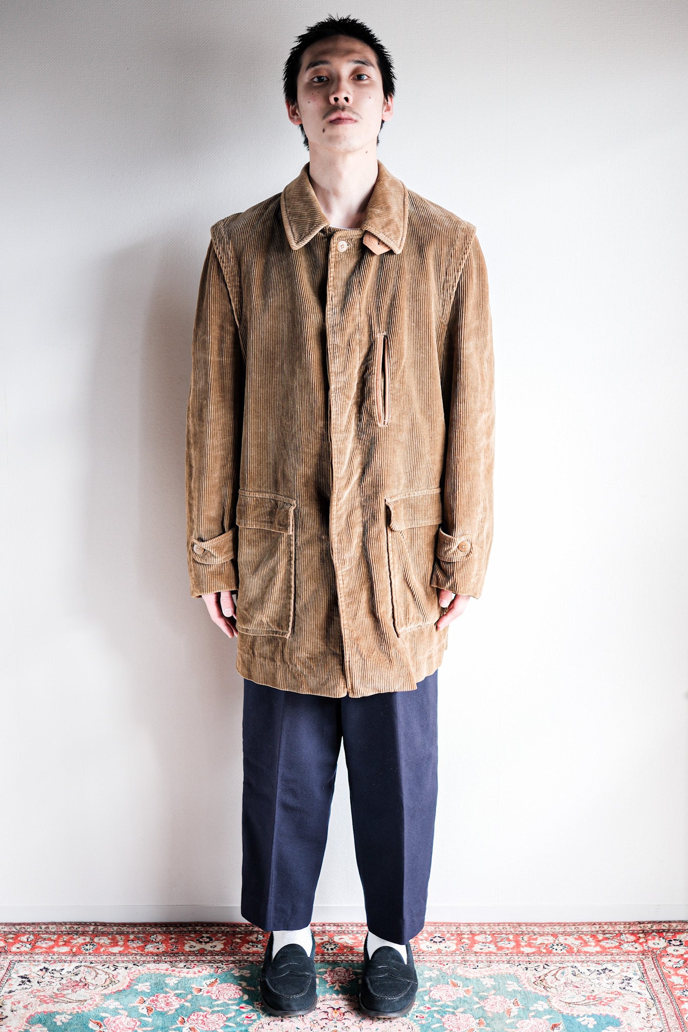 【~80's】Old INVERTERE Brown Corduroy Jacket With Chin Strap