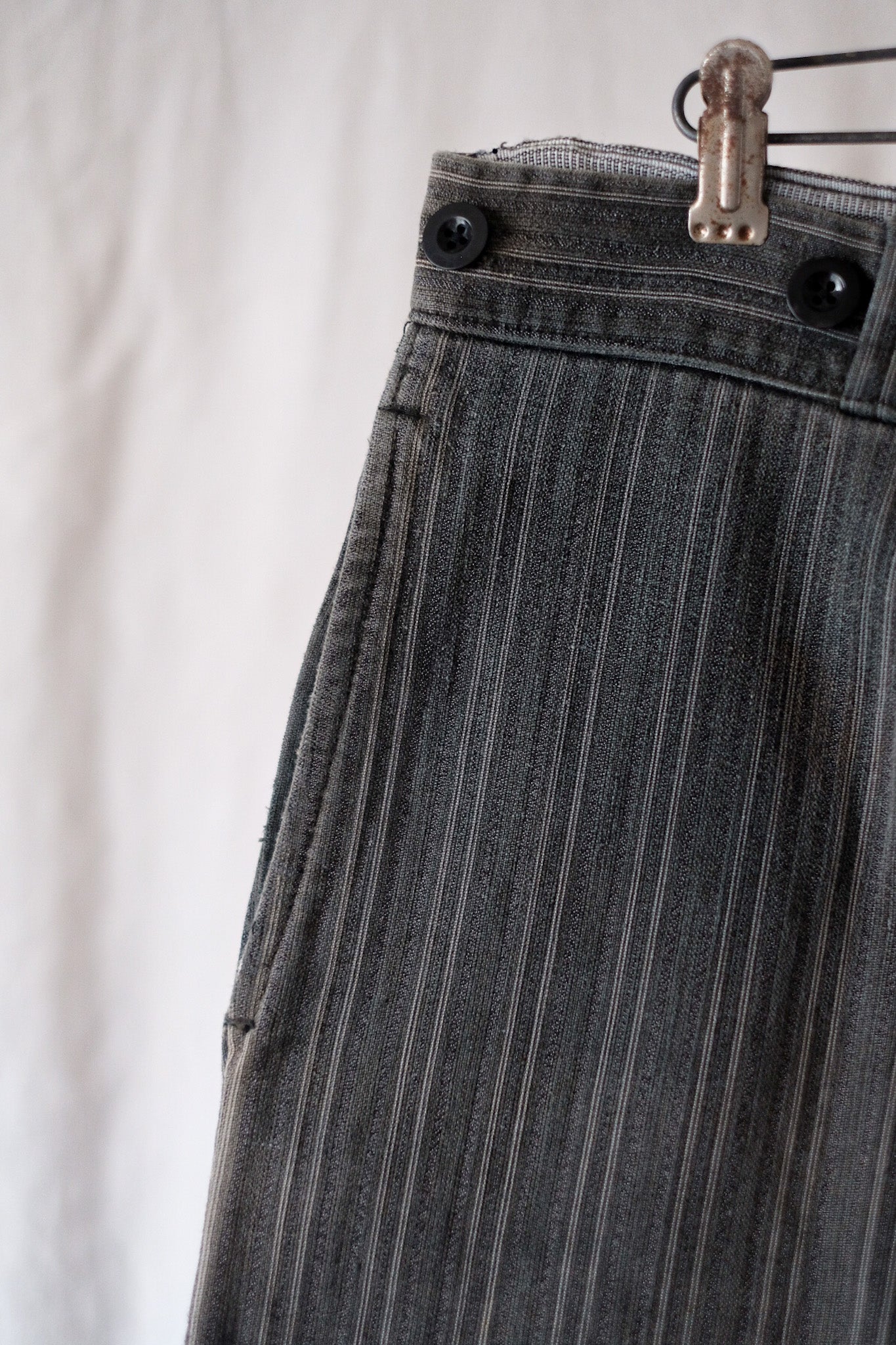 【~40's】French Vintage Cotton Striped Work Shorts