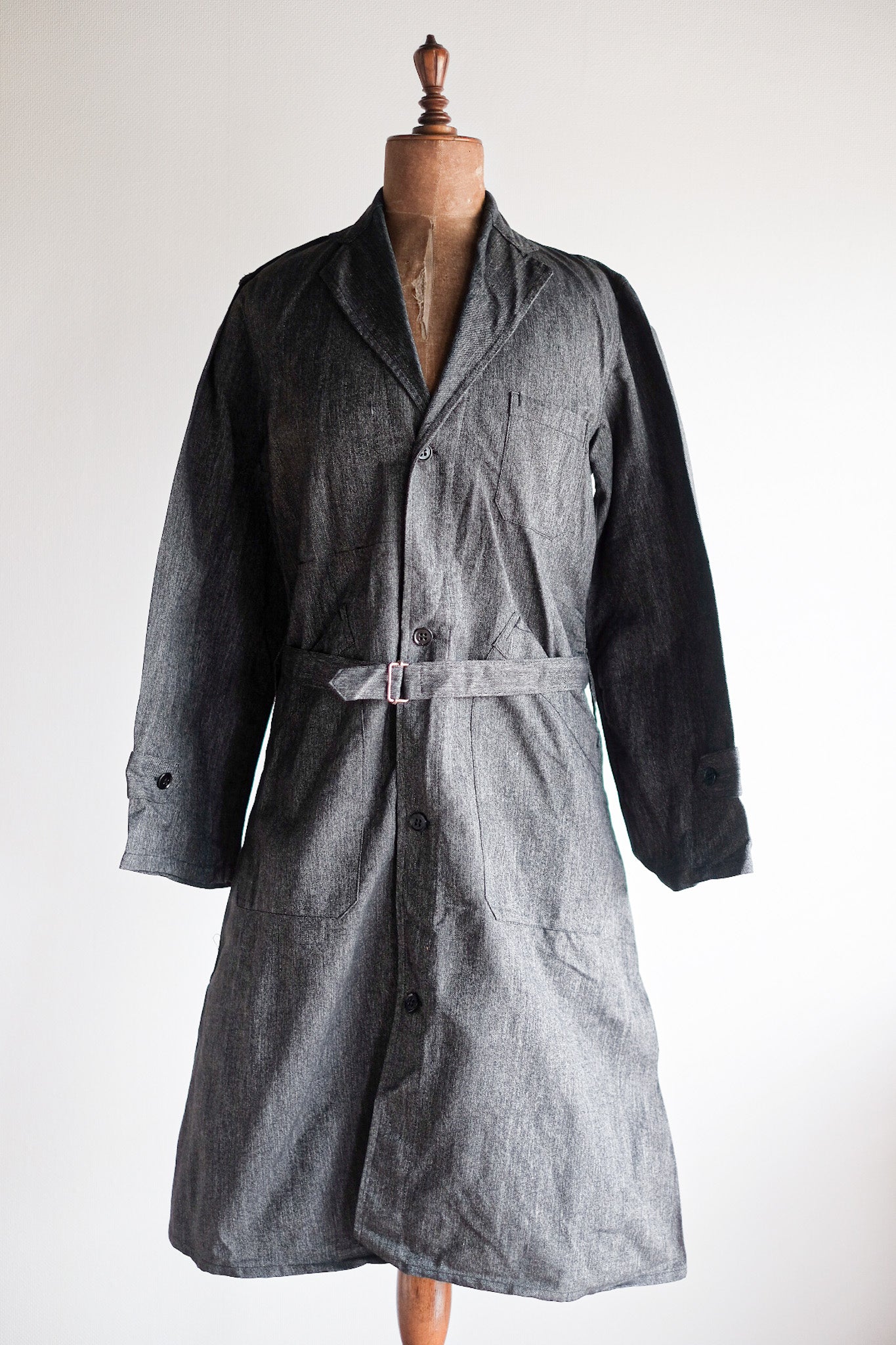 【~40's】French Vintage Black Chambray Atelier Coat “Dead Stock”