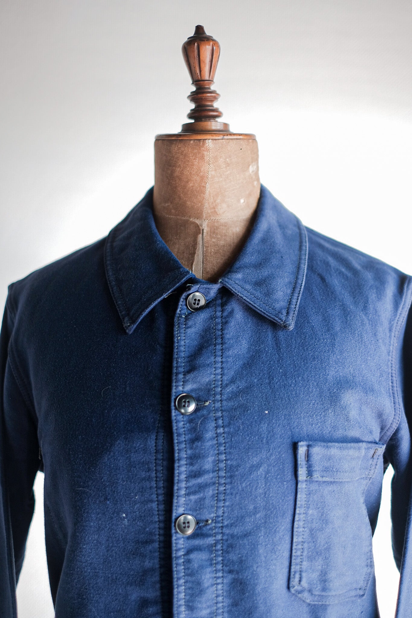 【~50's】French Vintage Blue Moleskin Work Jacket