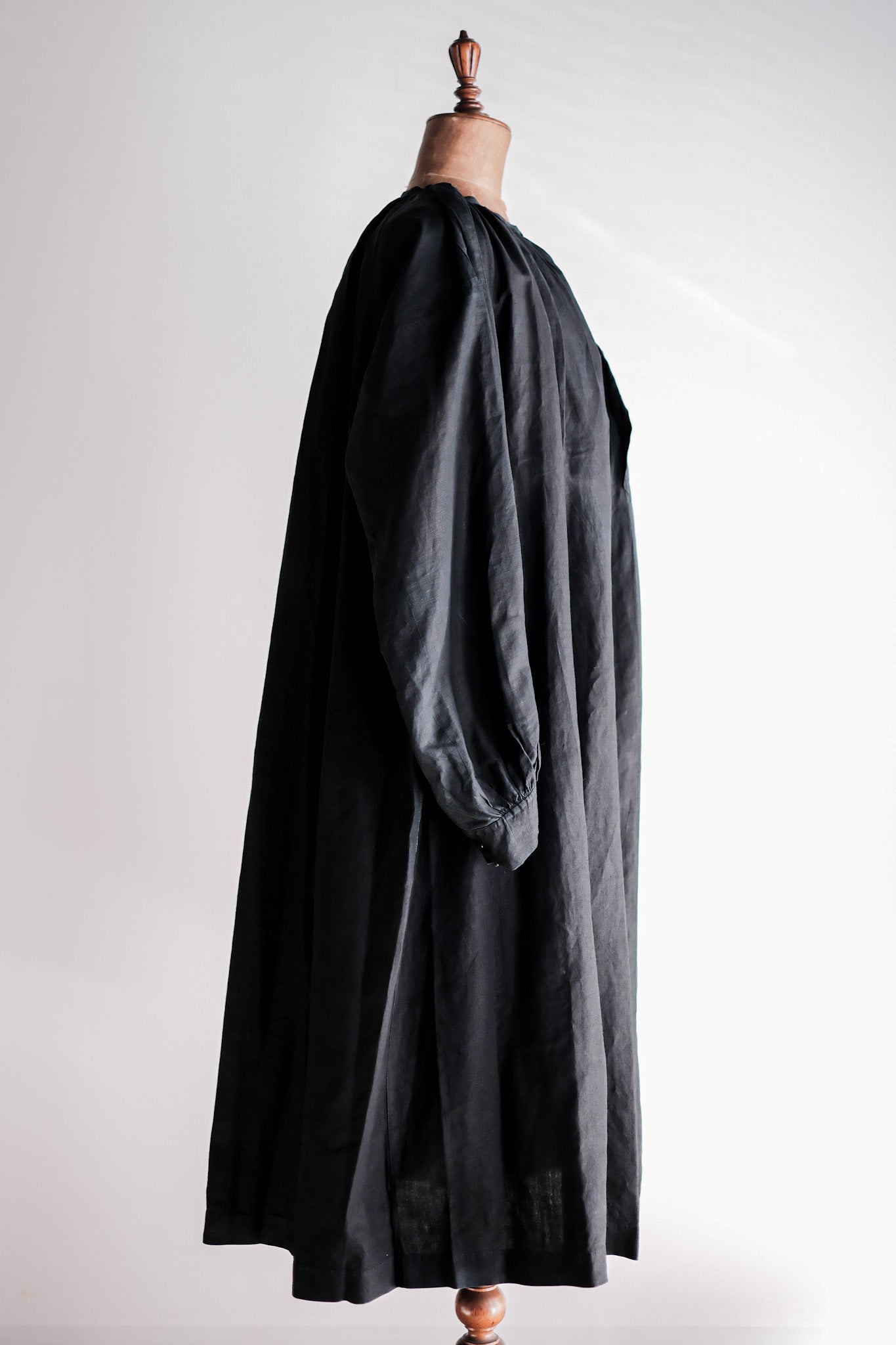 【Early 20th C】French Antique Indigo Linen Smock "Biaude"