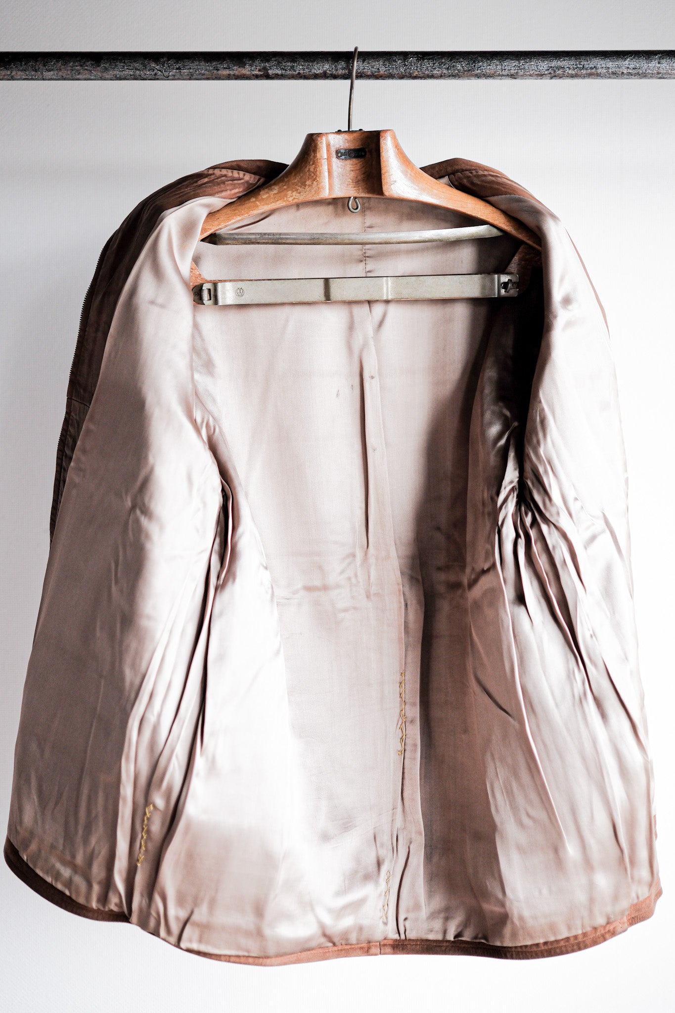 【~60's】French Vintage Brown Suede Zip Up Jacket