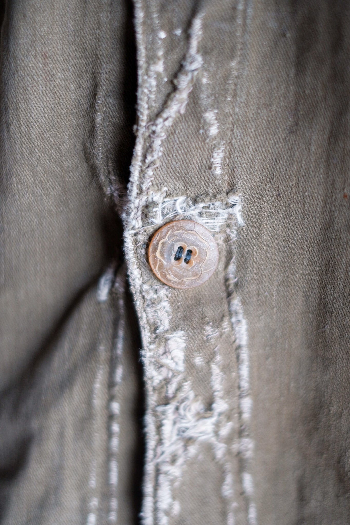 【~30's】German Vintage Green Cotton Work Jacket