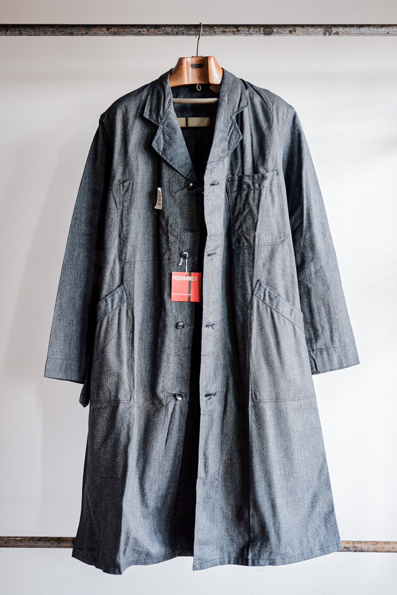 【~40's】French Vintage Black Chambray Atelier Coat “Dead Stock”