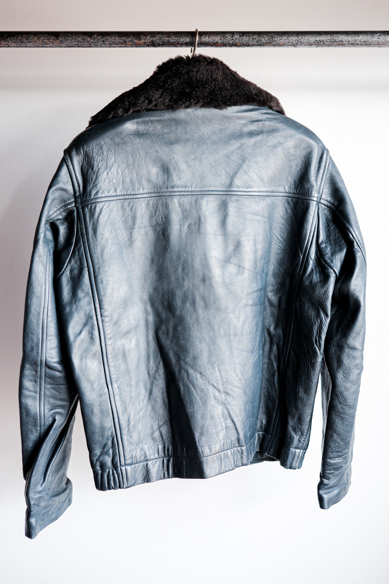 【~70's】French Air Force Pilot Leather Jacket Size.44