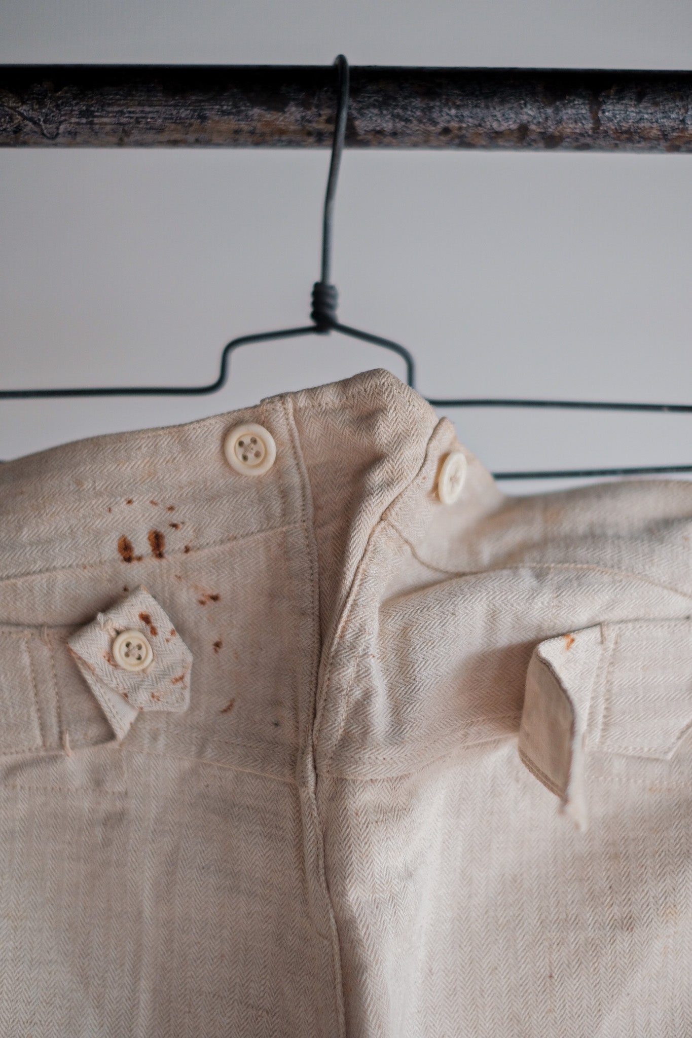 【~30's】French Army Bourgeron HBT Linen Pant "Dead Stock"