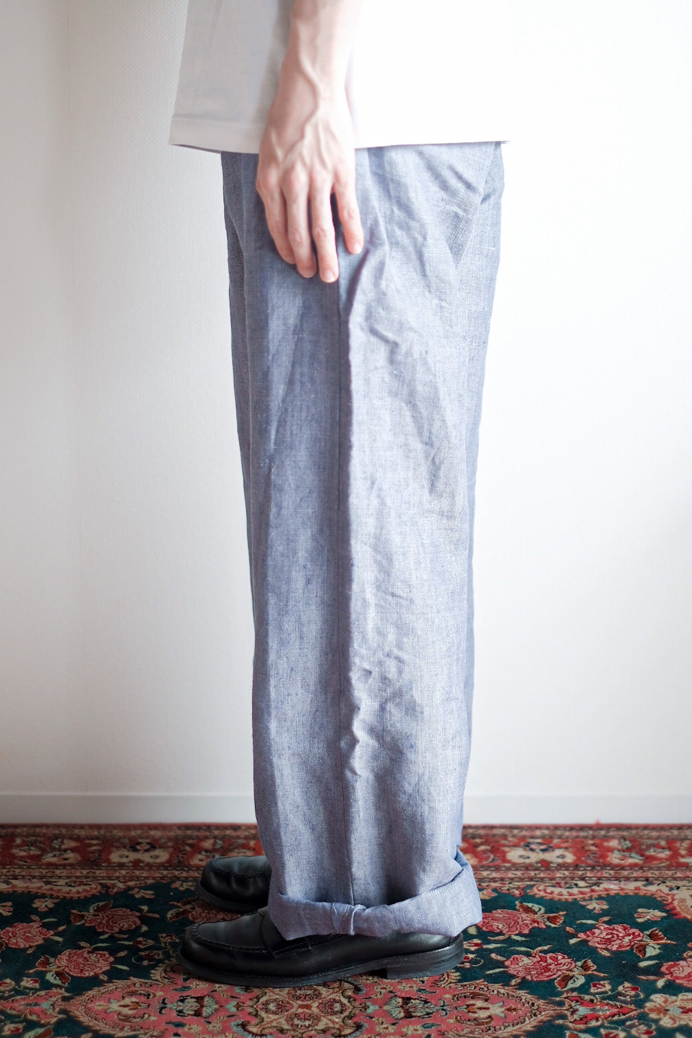 【~50's】French Navy Ramie Linen Sailor Pant "Dead Stock"