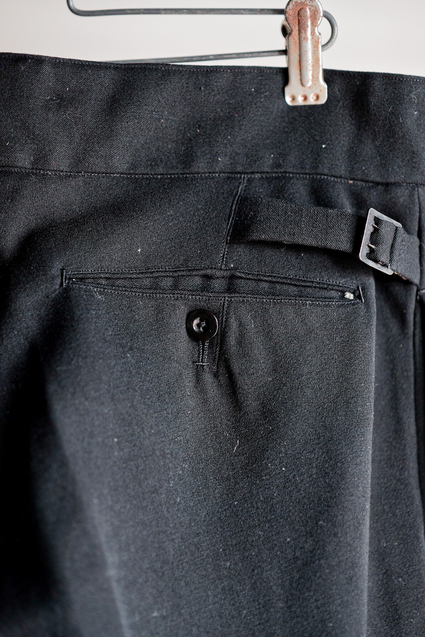 【~40's】French Vintage Black Wool Trousers