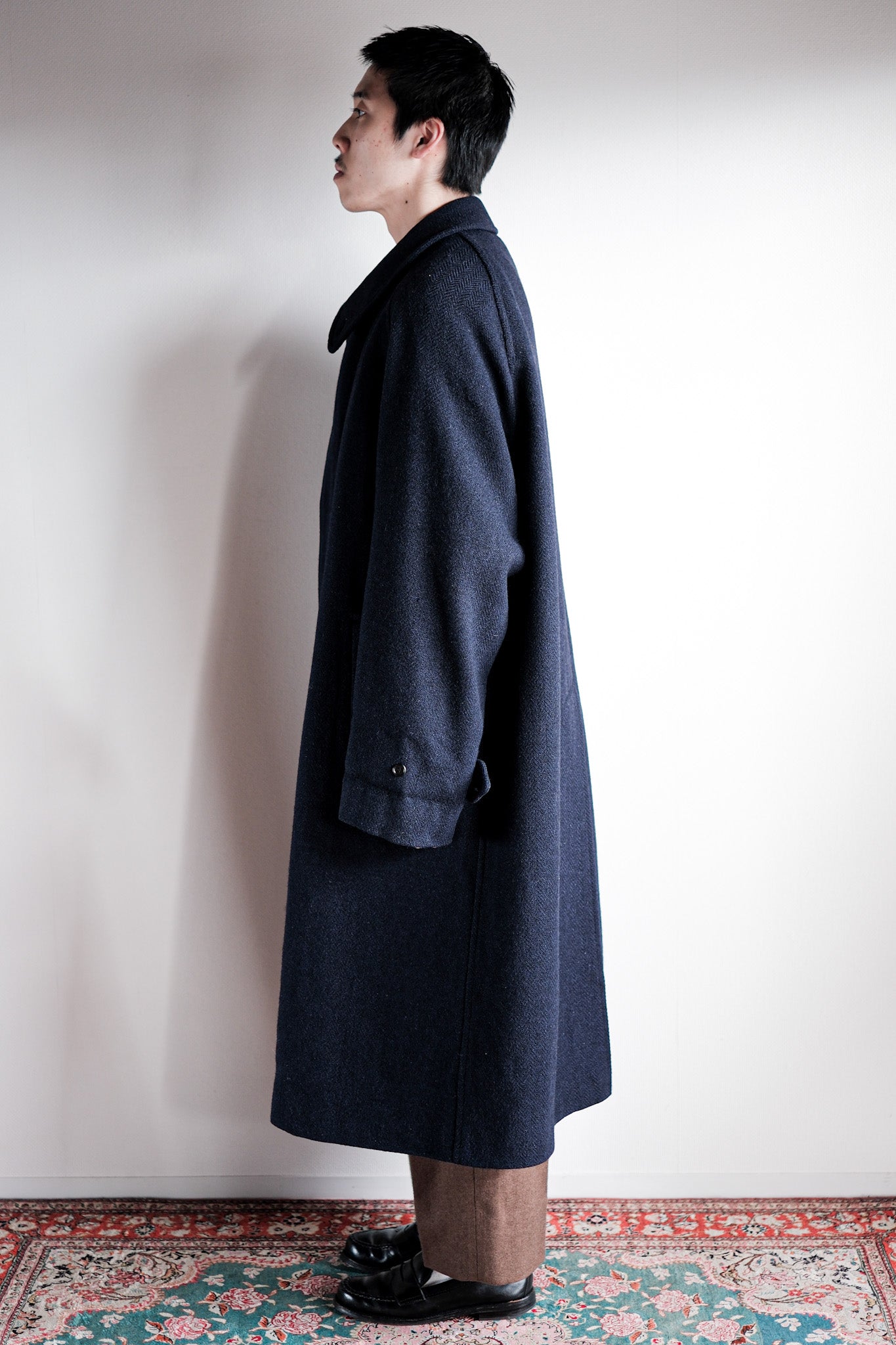 【~80's】Vintage Burberry's Single Raglan Balmacaan Coat Size.54RL "HARRIS TWEED" "Kraft 別注"