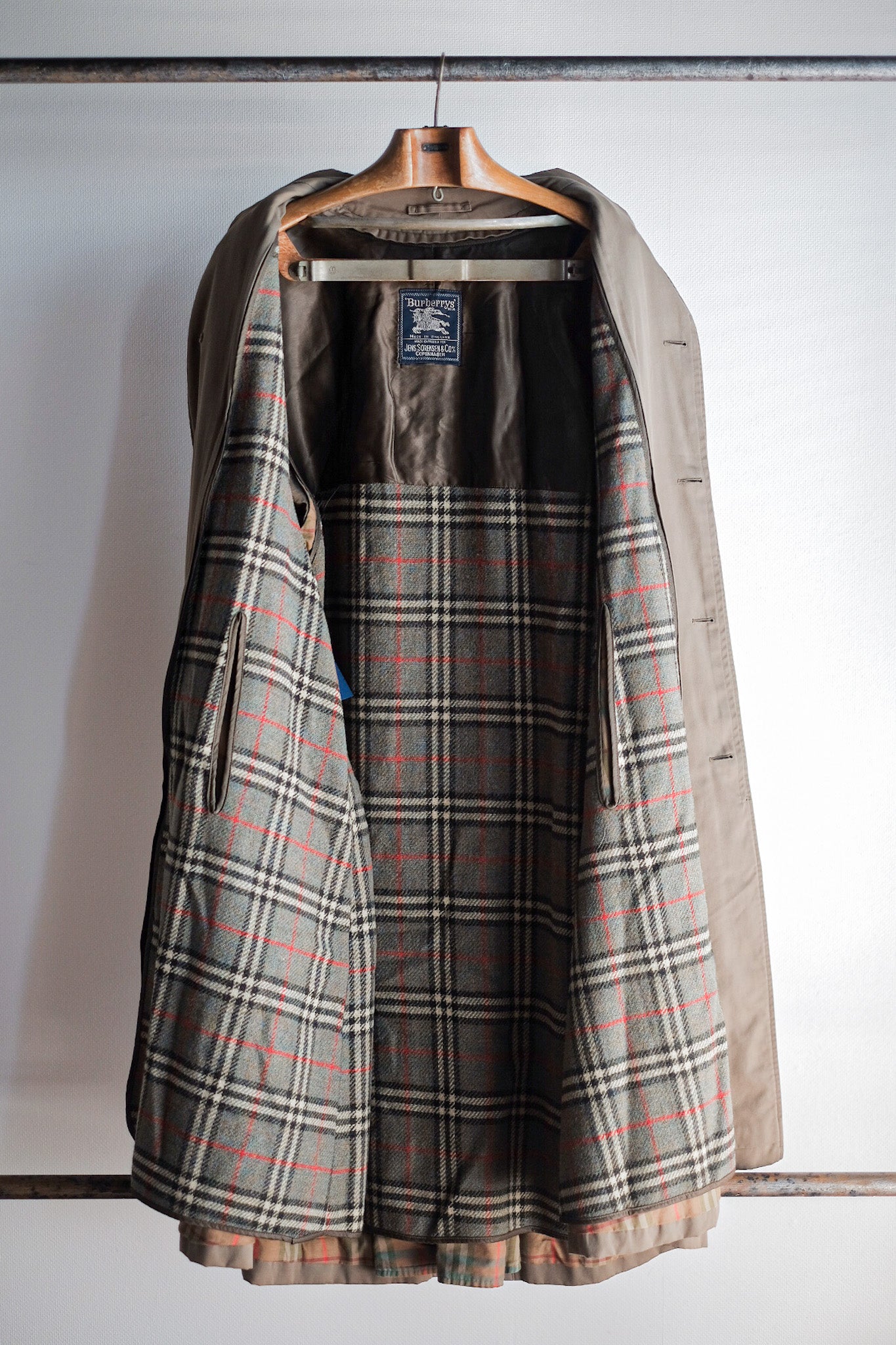 【~70's】Vintage Burberry's Single Raglan Rider Coat With Liner "JENS SORENSEN & CO. 別注"