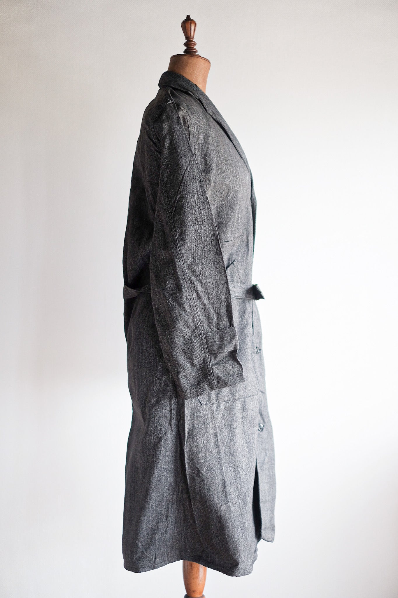 【~40's】French Vintage Black Chambray Atelier Coat “Dead Stock”