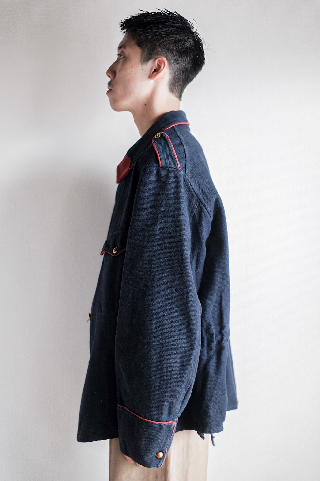 【~30's】French Vintage Indigo Cotton Twill Firefighter Jacket