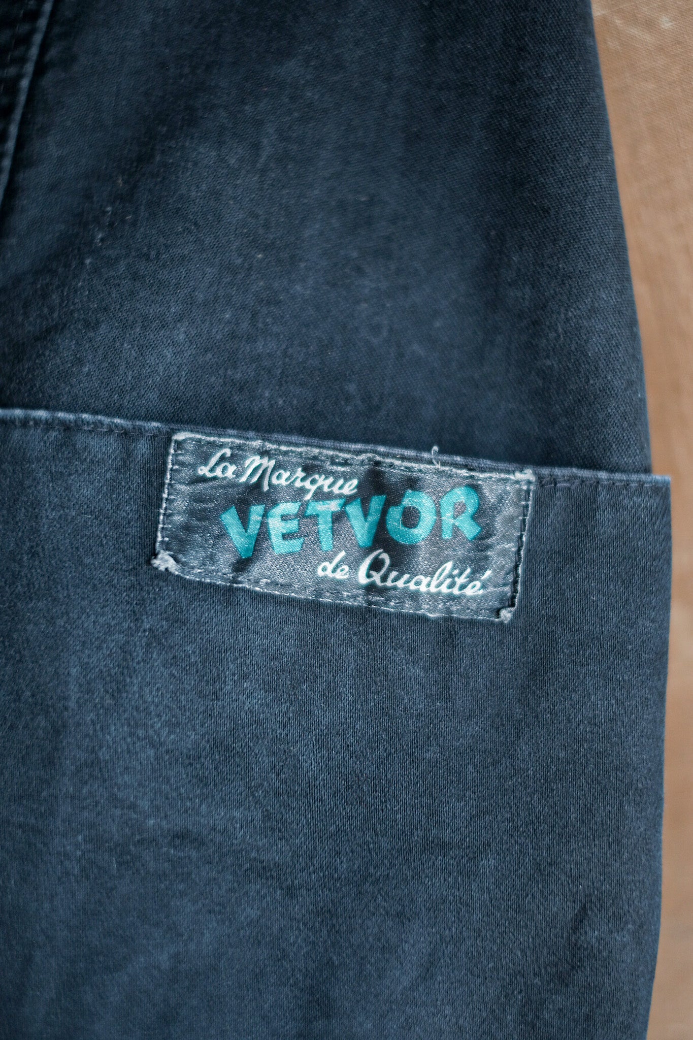 【~50's】French Vintage Black Moleskin Work Jacket