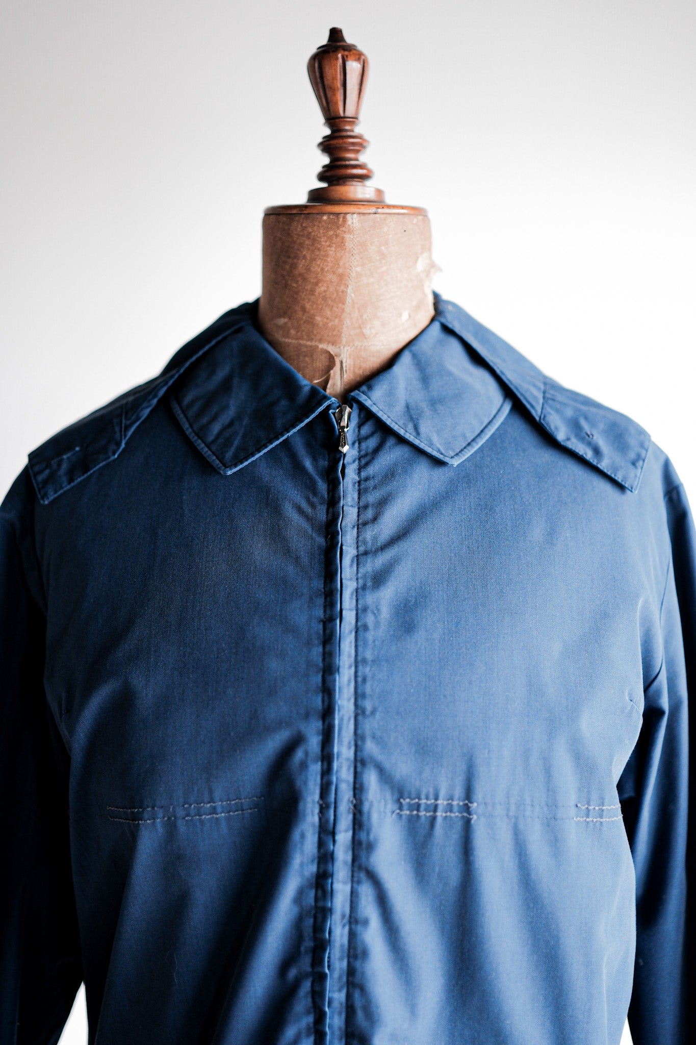 【~50's】German Vintage Blue Cotton × Polyester Hooded Jacket