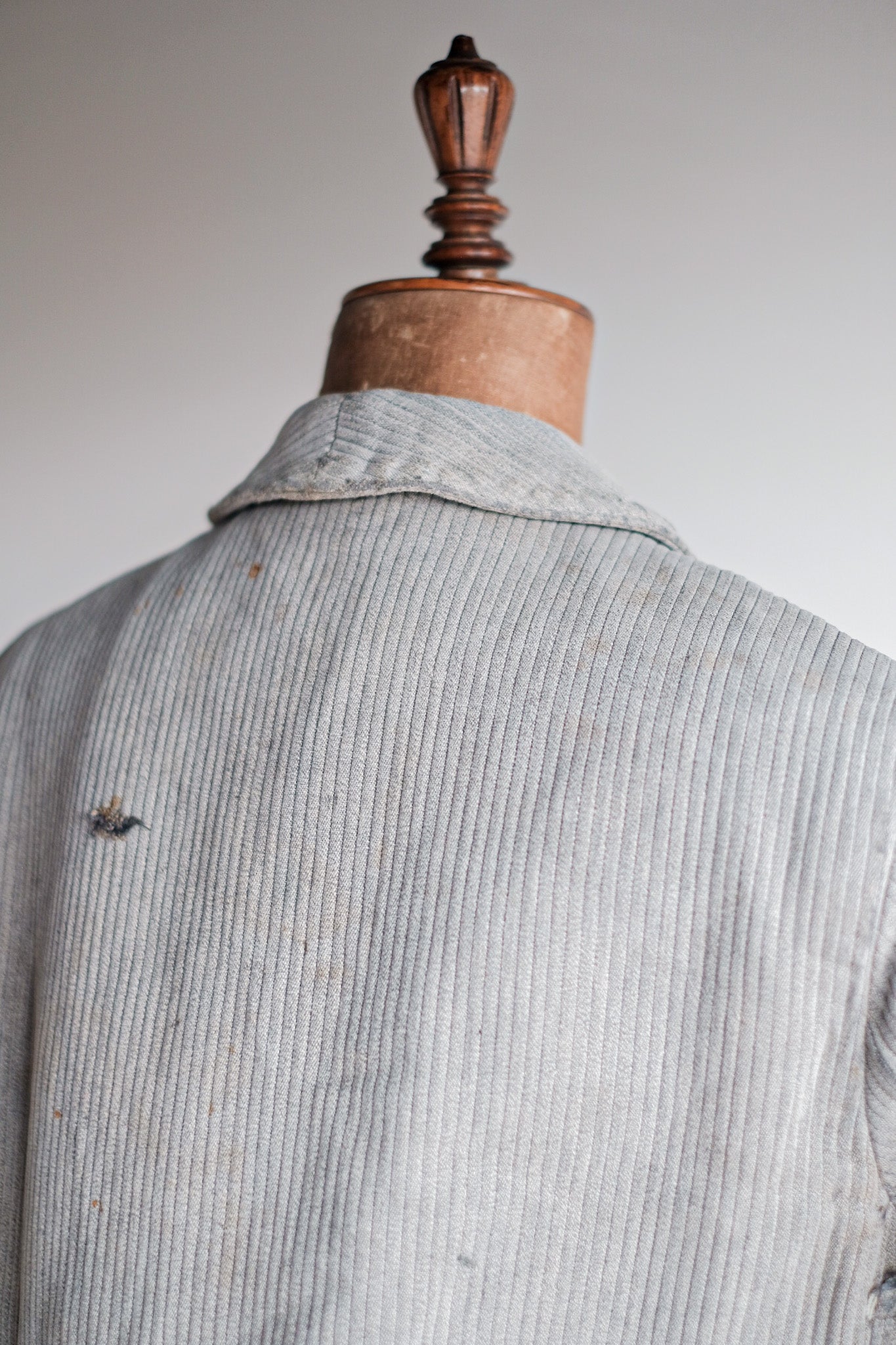 【~40's】French Vintage Gray Cotton Pique Hunting Jacket