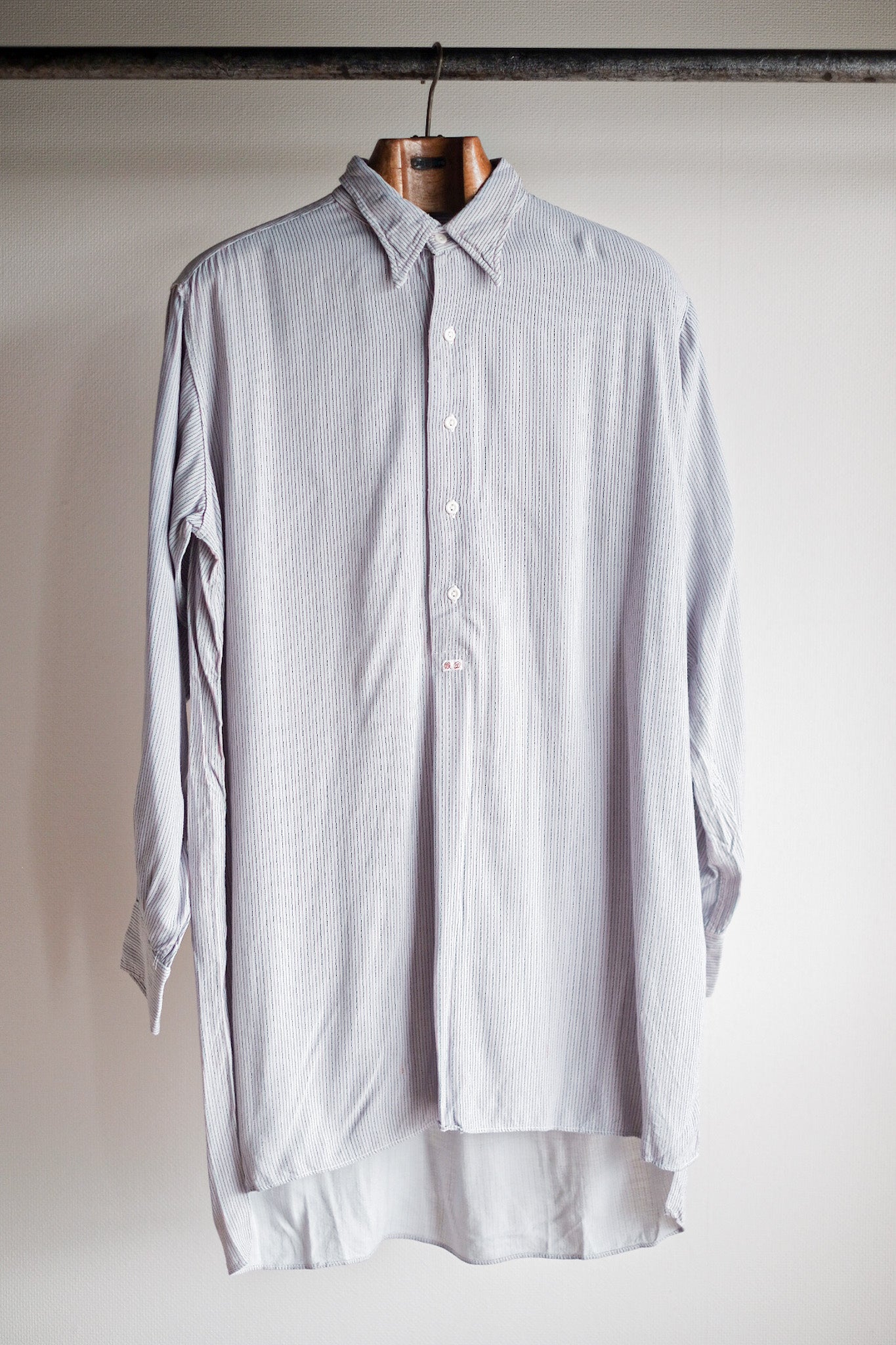 【~40's】French Vintage Rayon Grandpa Shirt