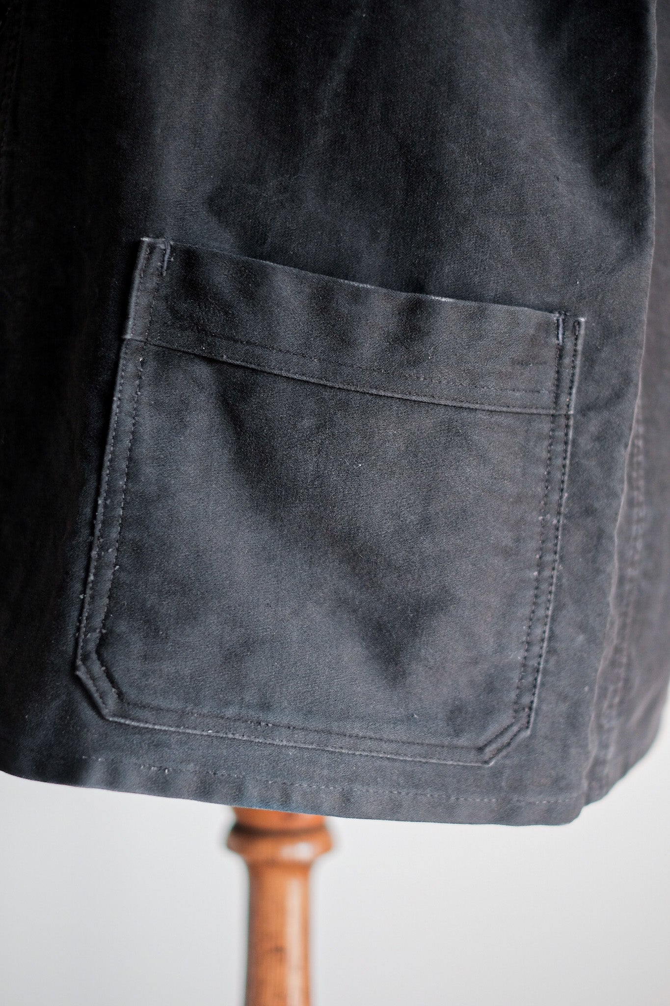 【~50's】French Vintage Black Moleskin Work Jacket