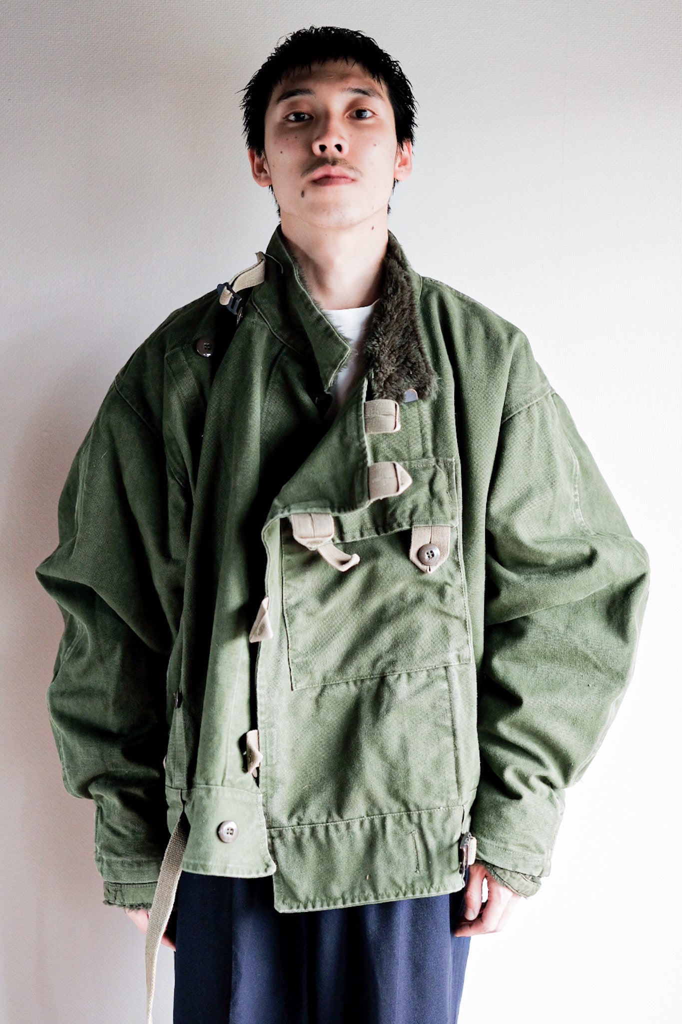【~60's】Swedish Army Dispatch Rider Motorcycle Jacket With Liner Size.C56