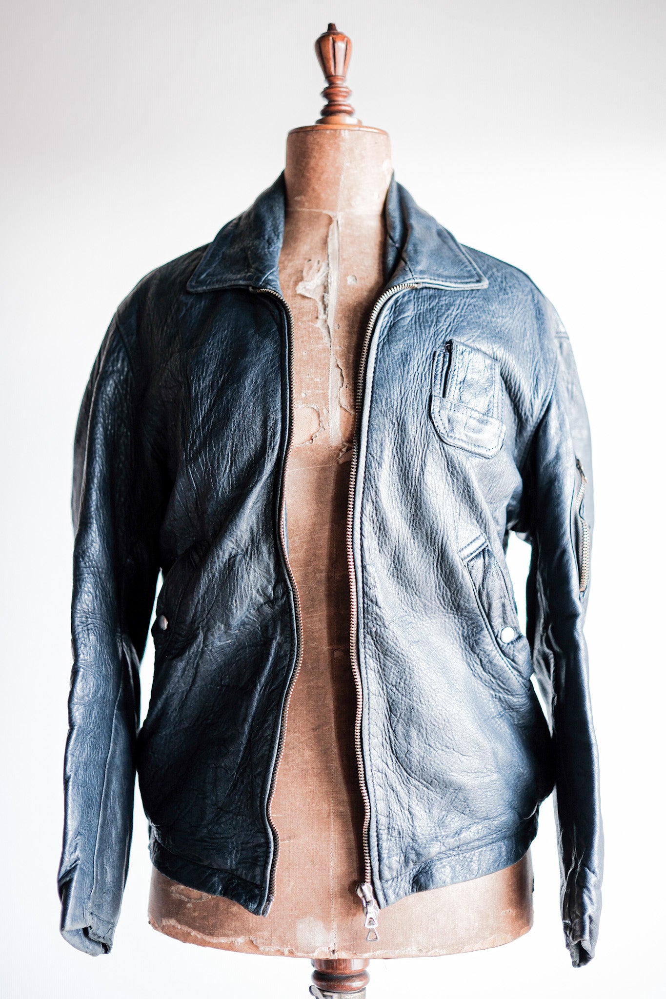【~70's】French Air Force Pilot Leather Jacket