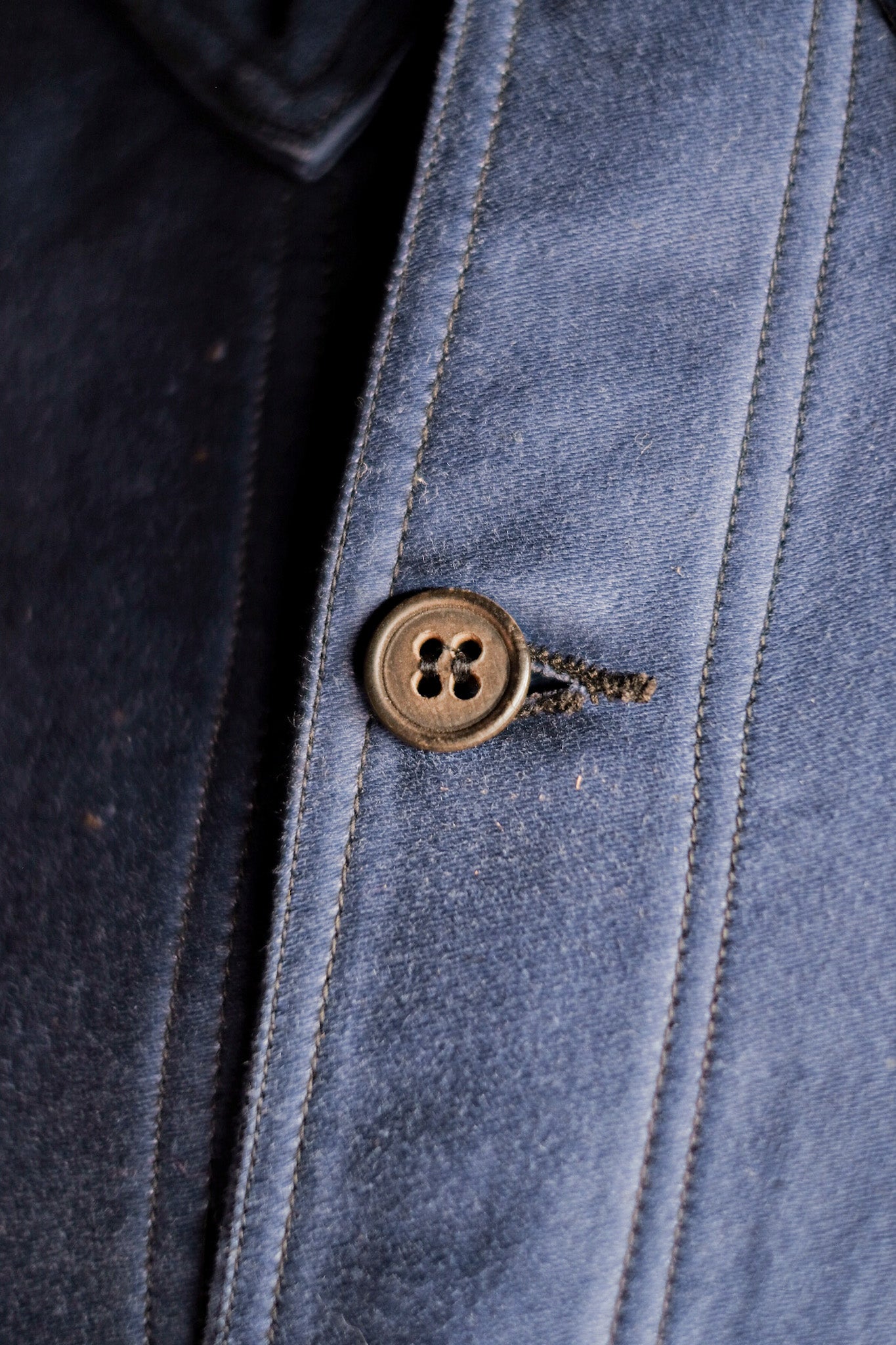 【~40's】French Vintage Blue Moleskin Work Jacket "Dead Stock"