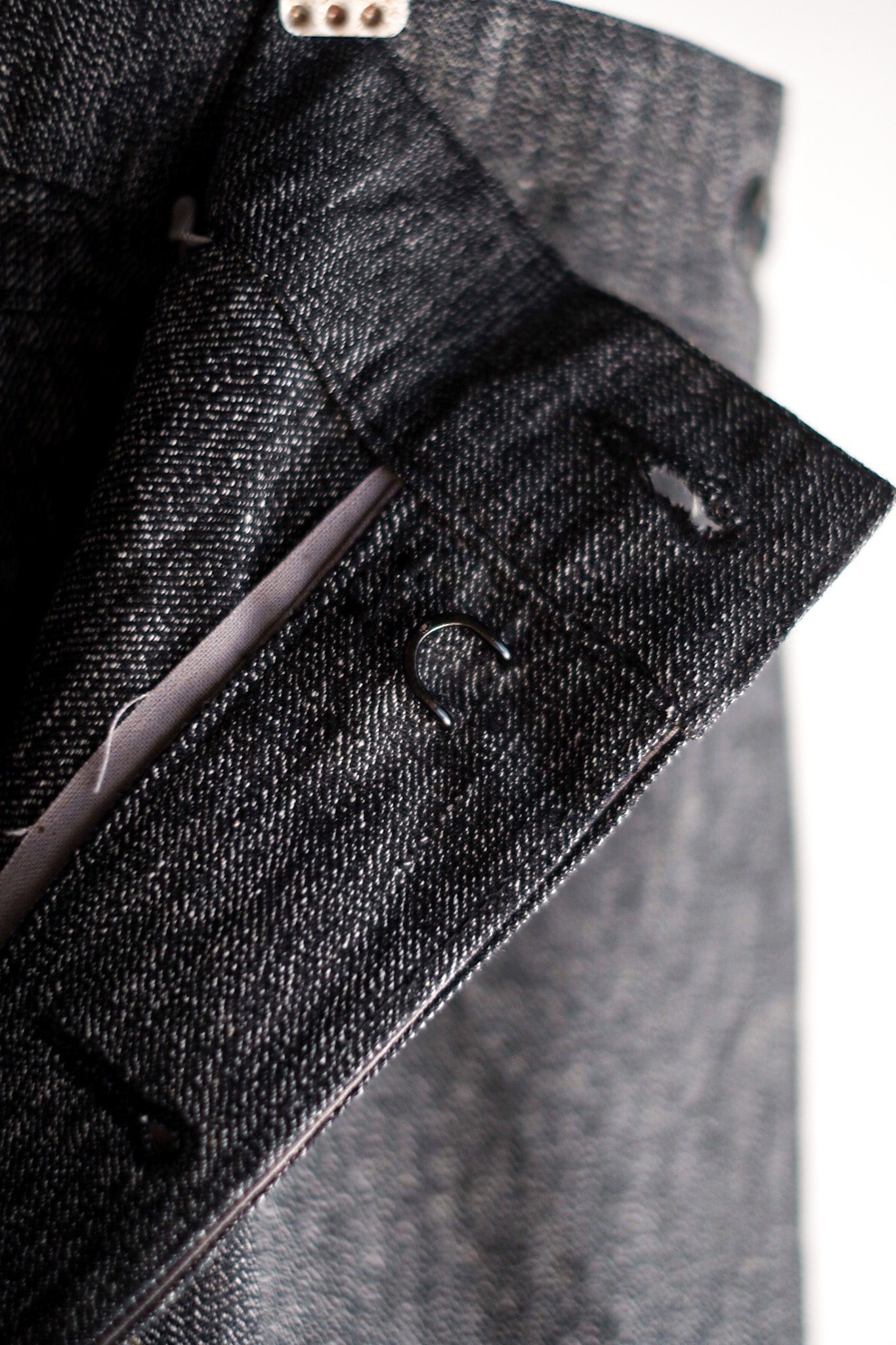 【~30's】French Vintage Black Chambray Work Pants "Dead Stock"