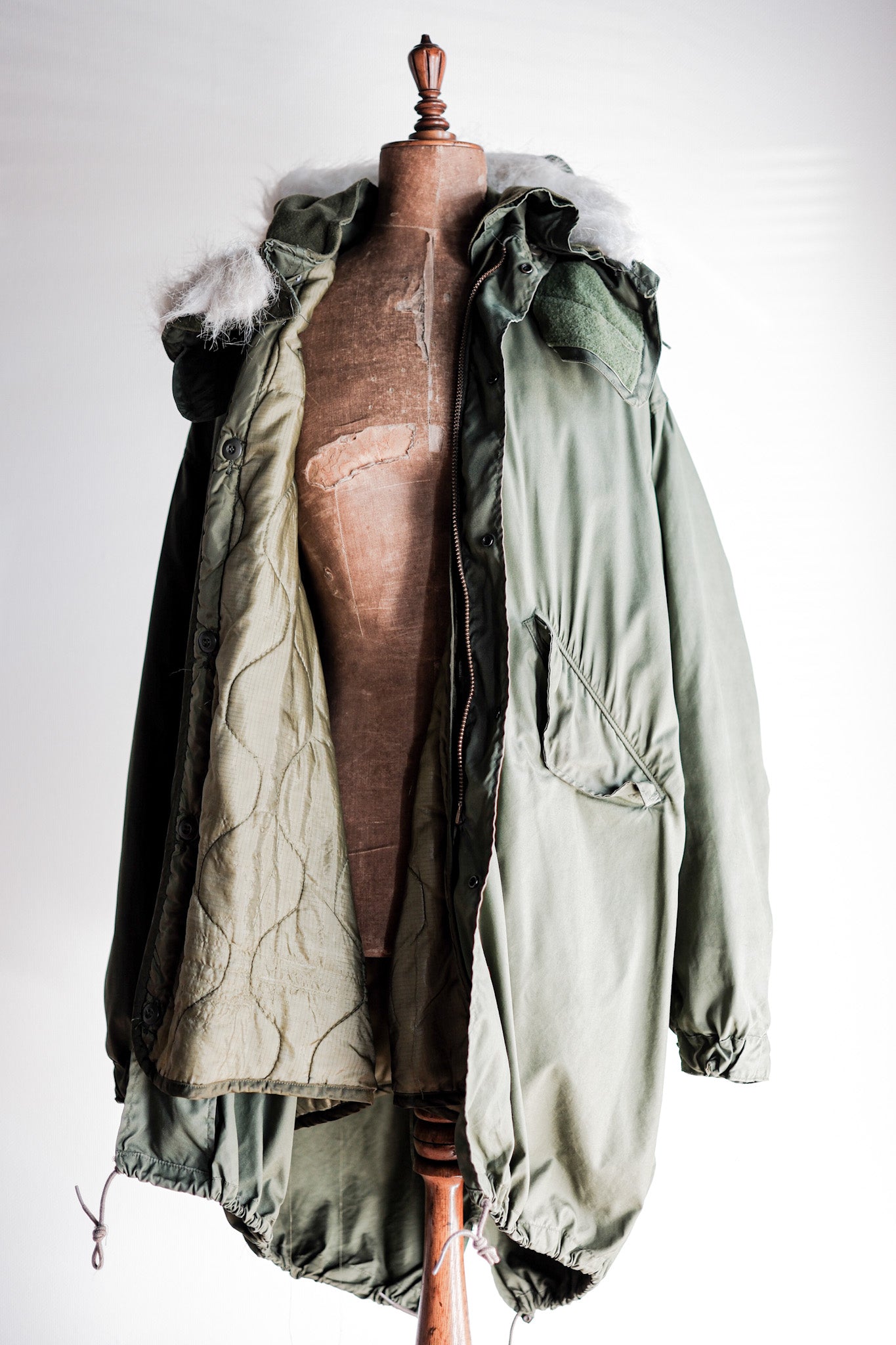 【~80's】U.S.ARMY M-65 Fishtail Parka Size.LARGE "Full Set"