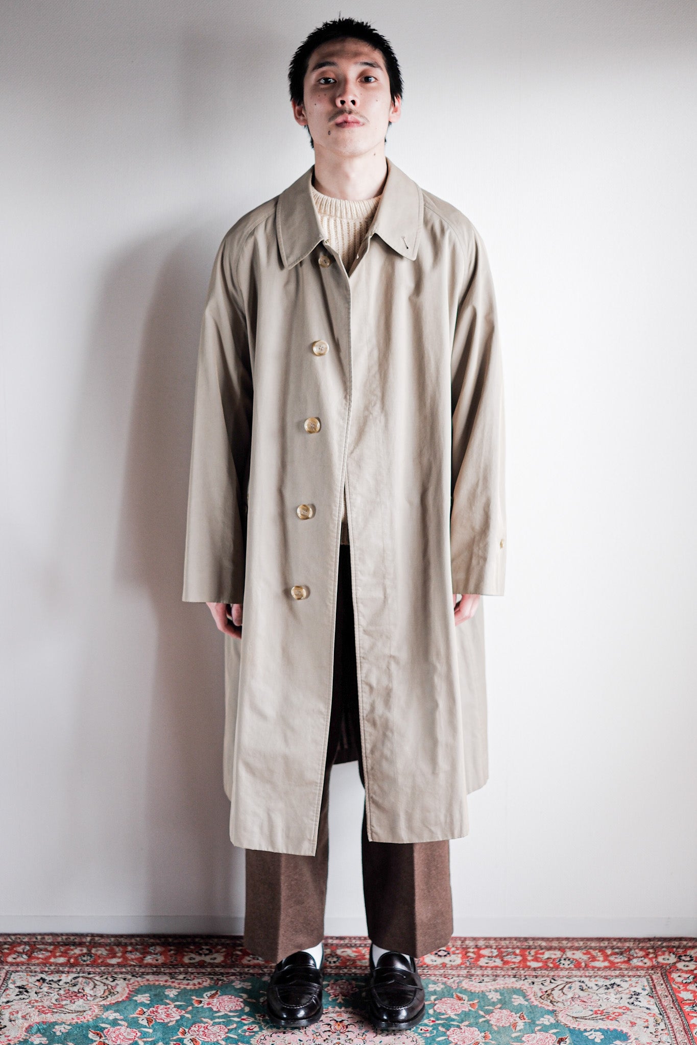 【~80's】Vintage Burberry's Single Raglan Balmacaan Coat C100 Size.48REG