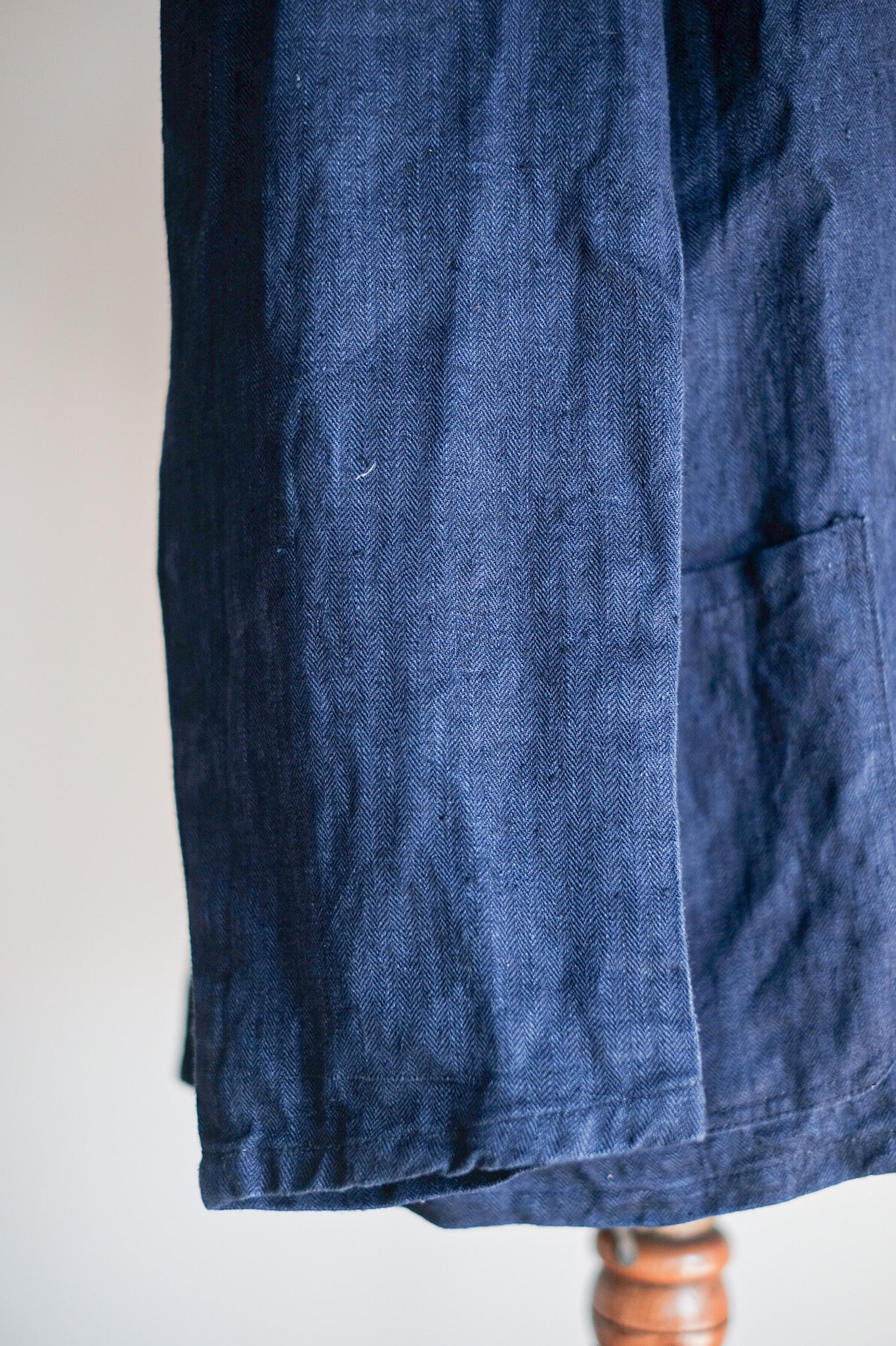 【~40's】French Vintage Indigo HBT Linen Work Jacket