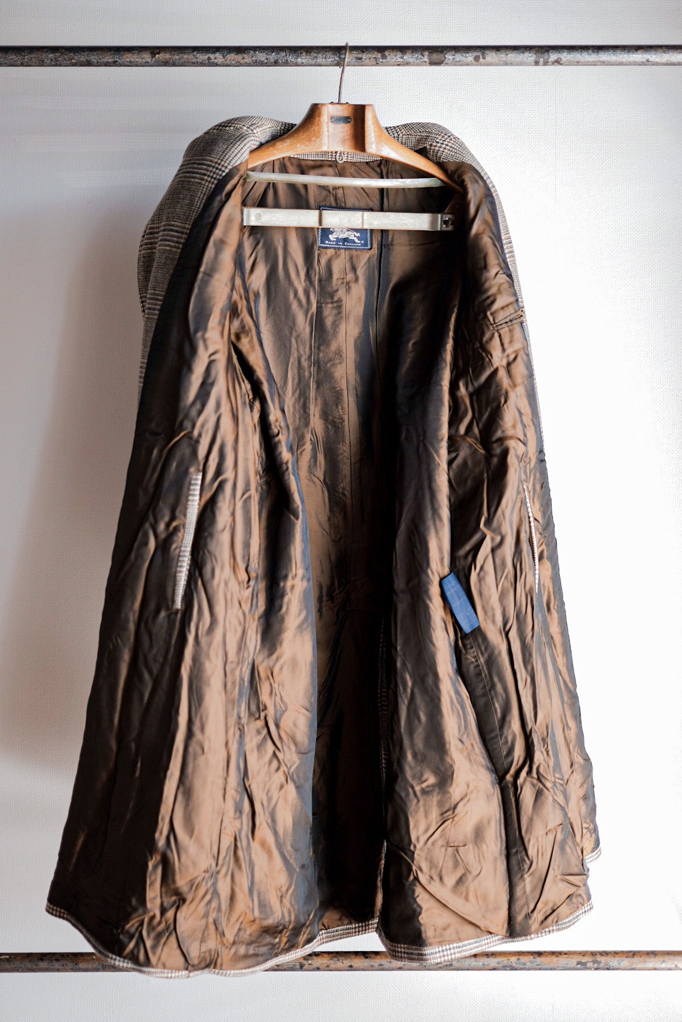 【~80's】Vintage Burberry's Single Raglan Balmacaan Coat Size.54R "Saddle Tweed"
