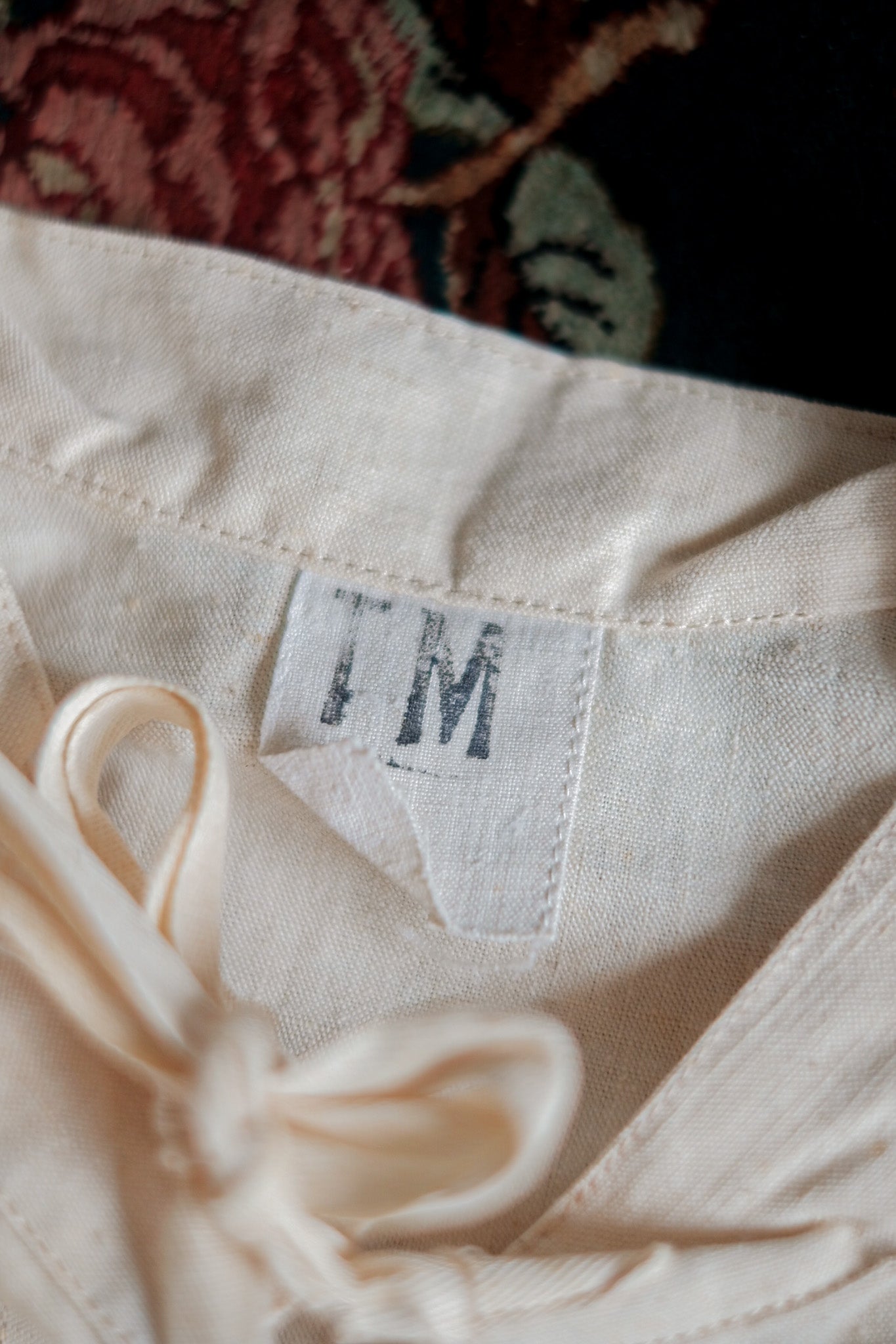 【~50's】French Army Surgeon Linen Coat Hospital Military "Dead Stock"