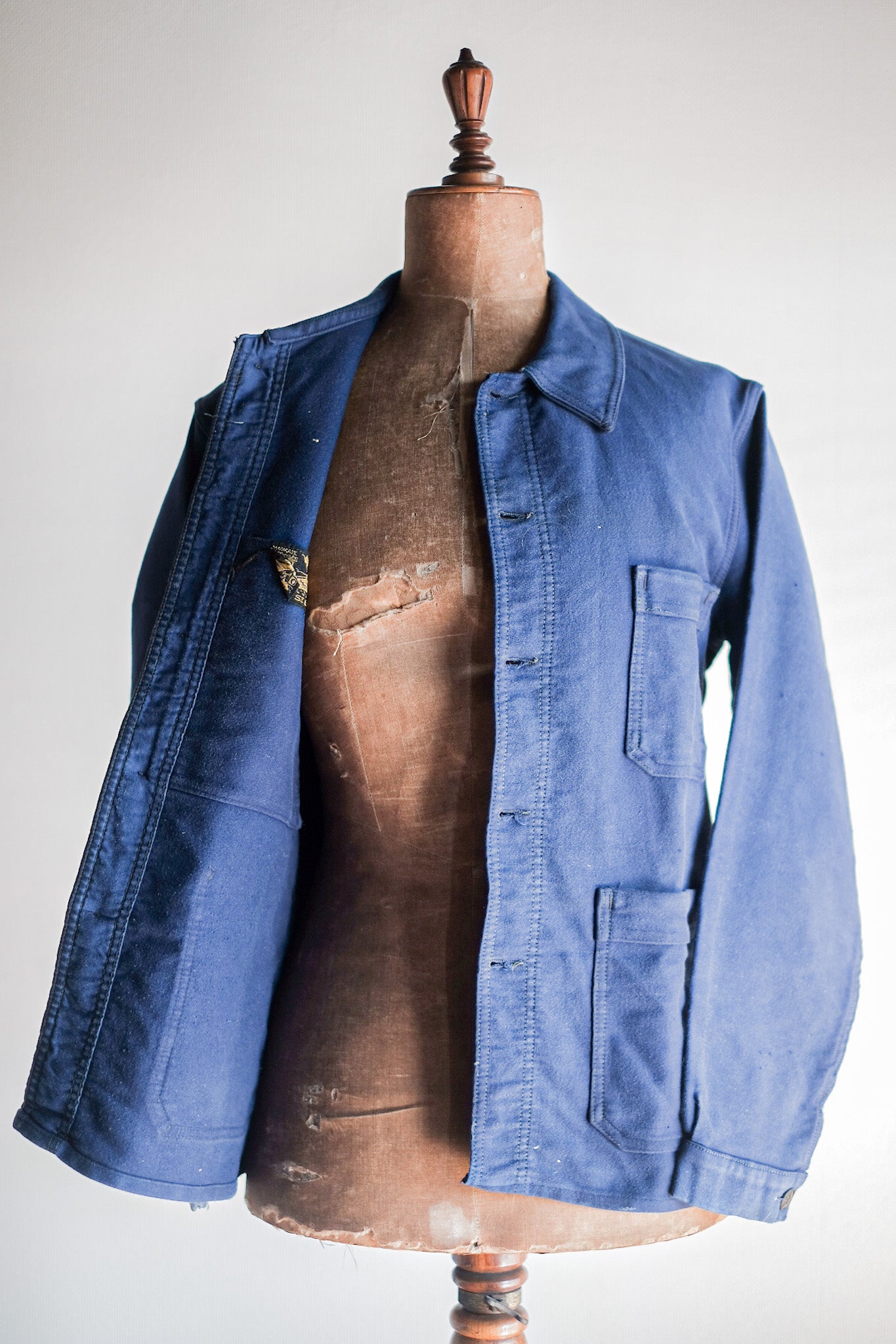 【~50's】French Vintage Blue Moleskin Work Jacket