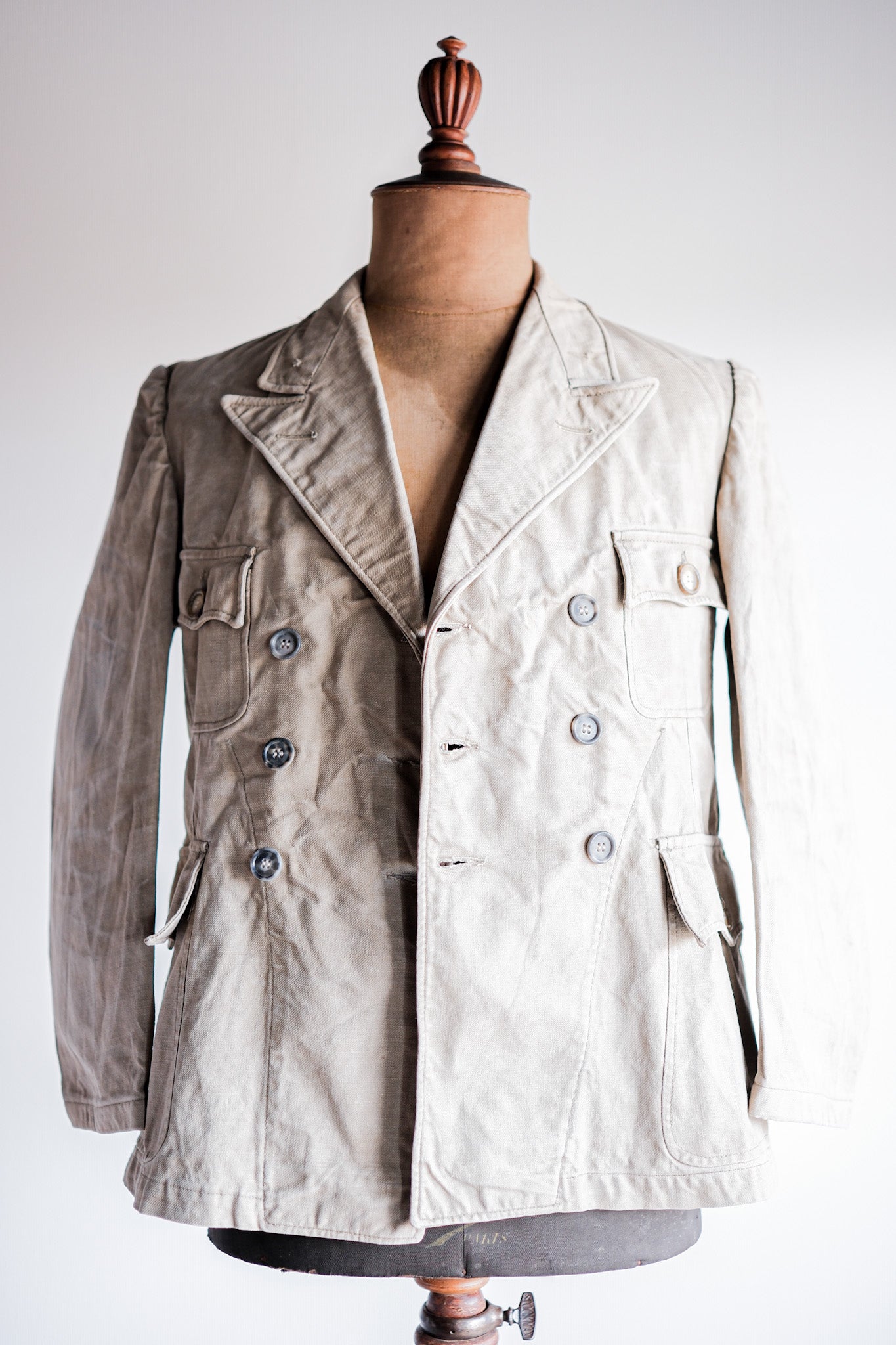 【~40's】French Vintage Double Breasted Work Jacket