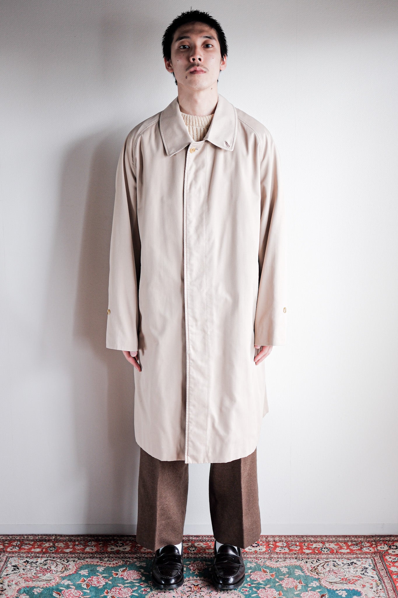 【~80's】Vintage Burberry's Single Raglan Balmacaan Coat