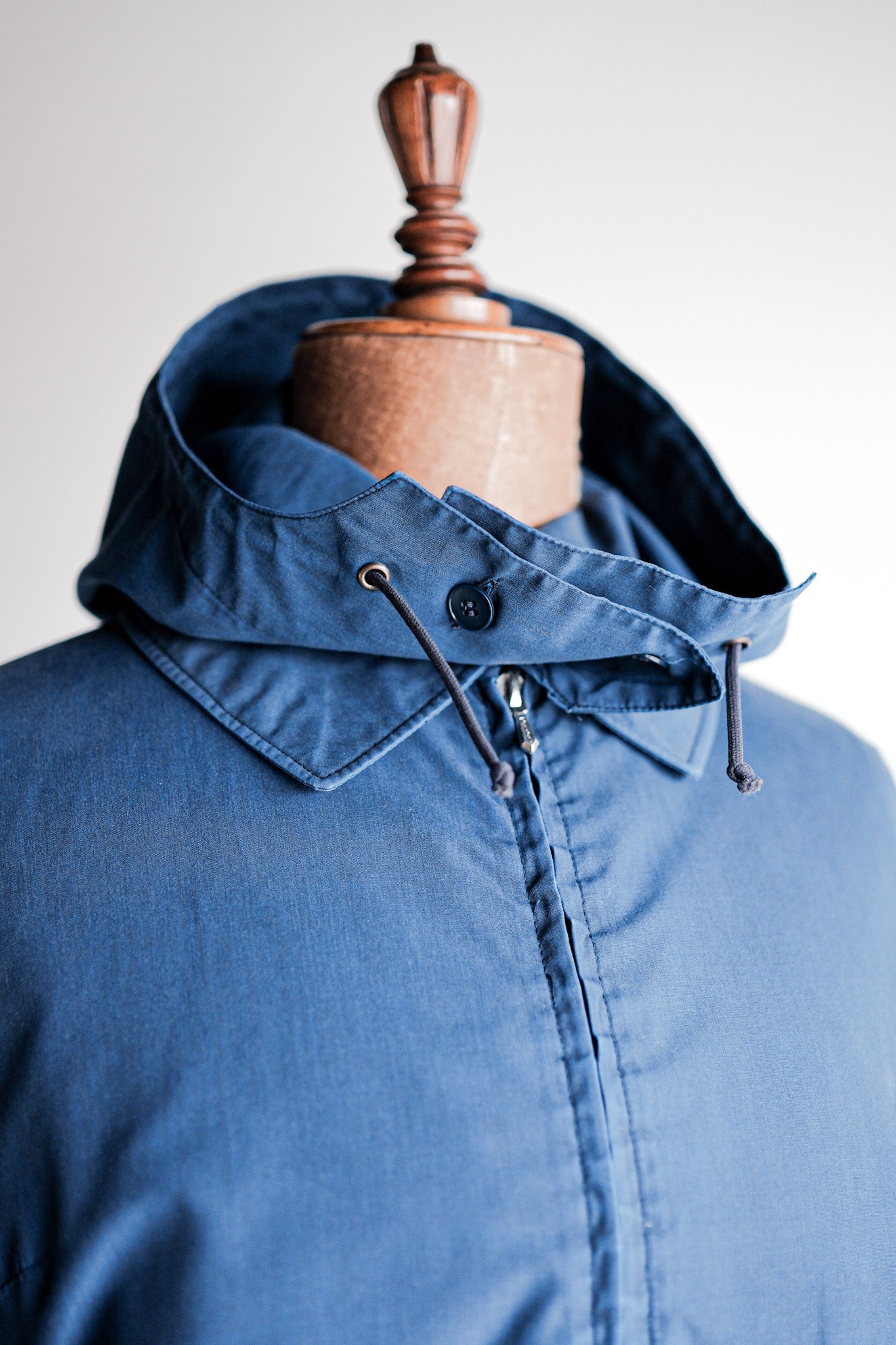 【~50's】German Vintage Blue Cotton × Polyester Hooded Jacket