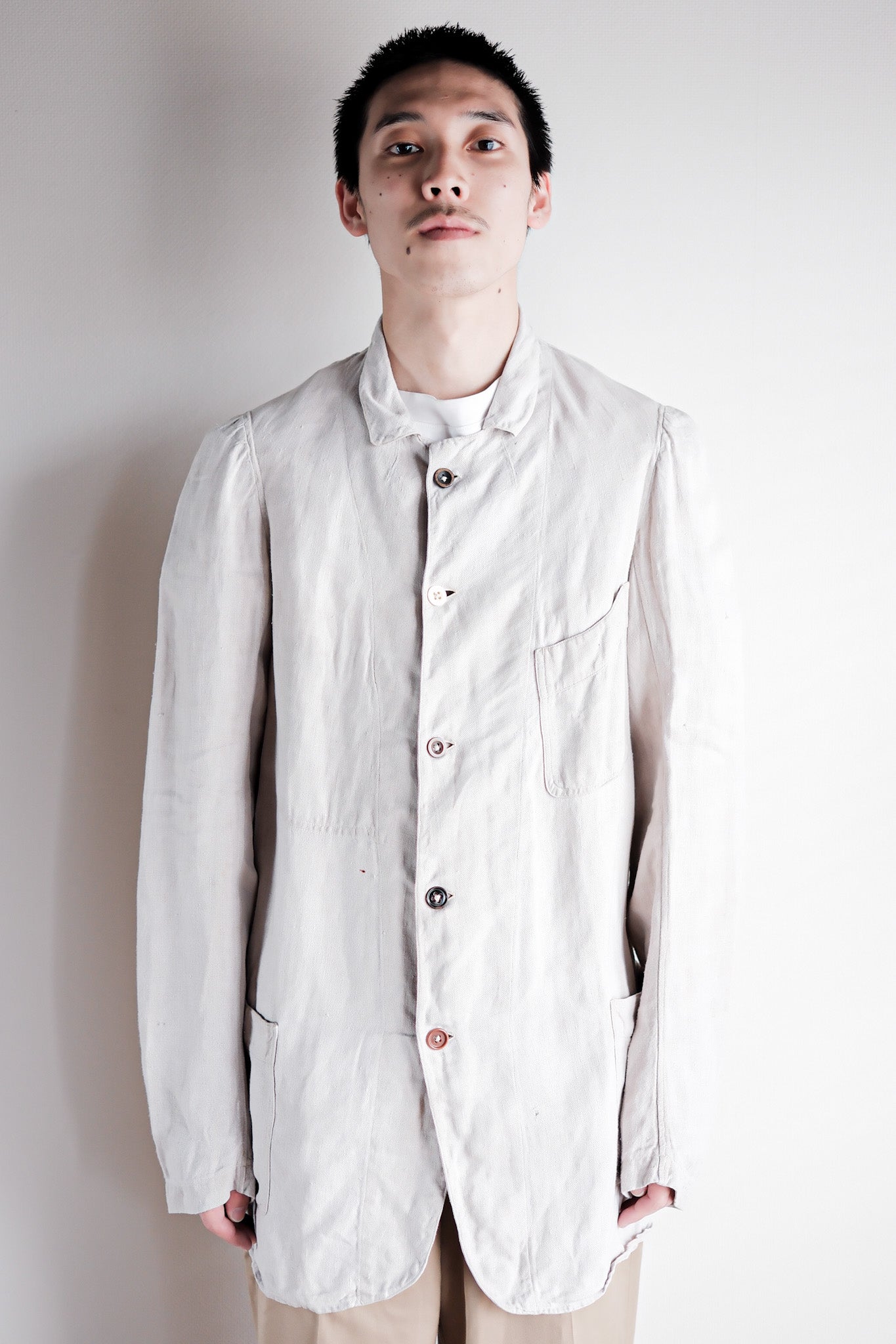 【~20's】French Vintage Linen Jacket "Belle Jardiniere"