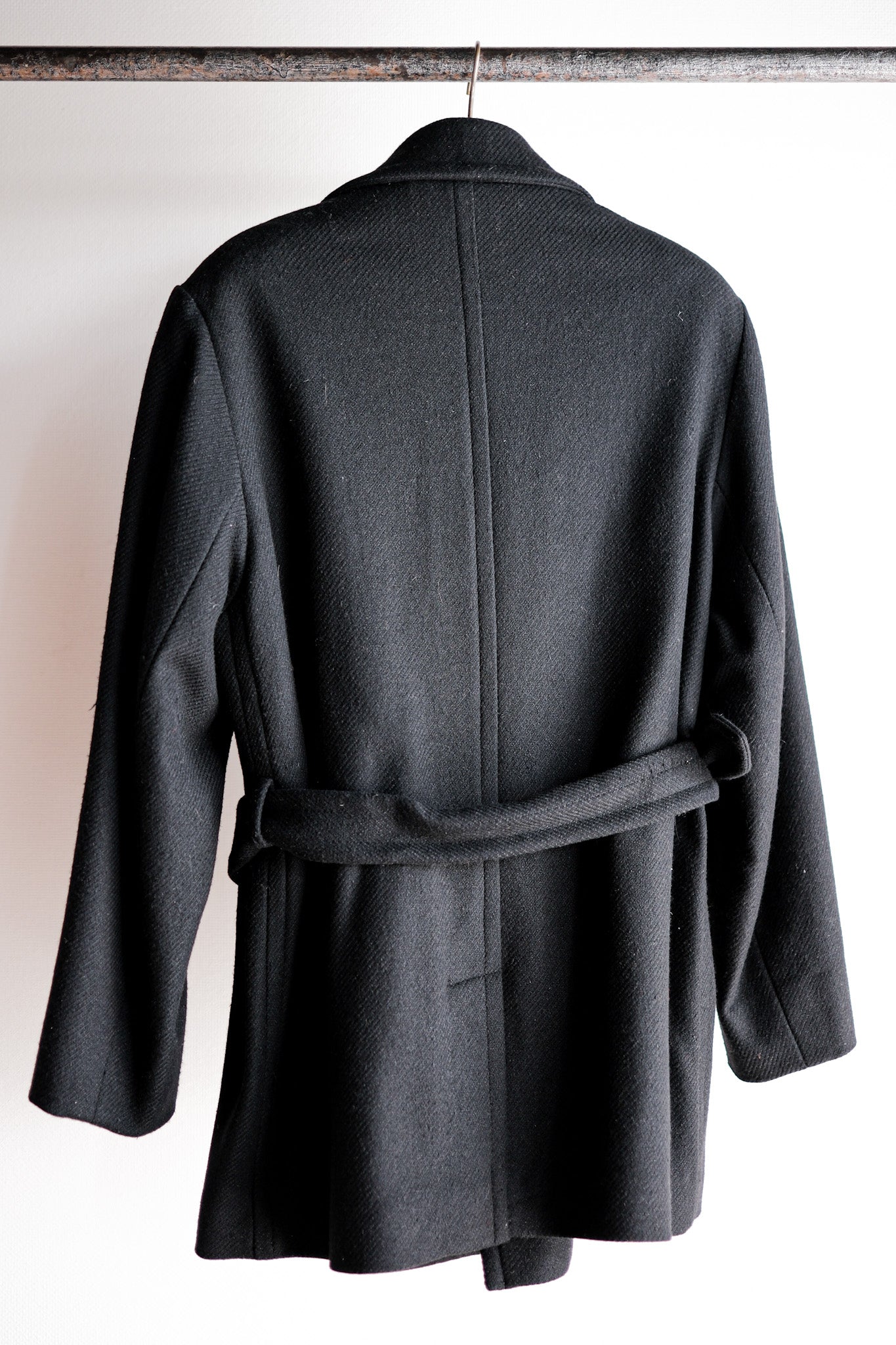 【~00's】Old Hermès Paris Cashmere Mix Wool Belted Coat by Martin Margiela