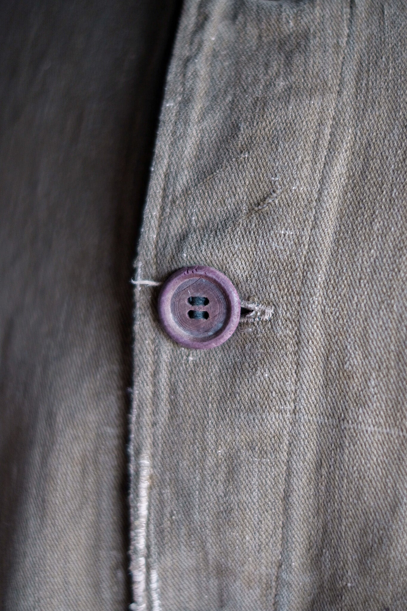 【~30's】German Vintage Green Cotton Work Jacket