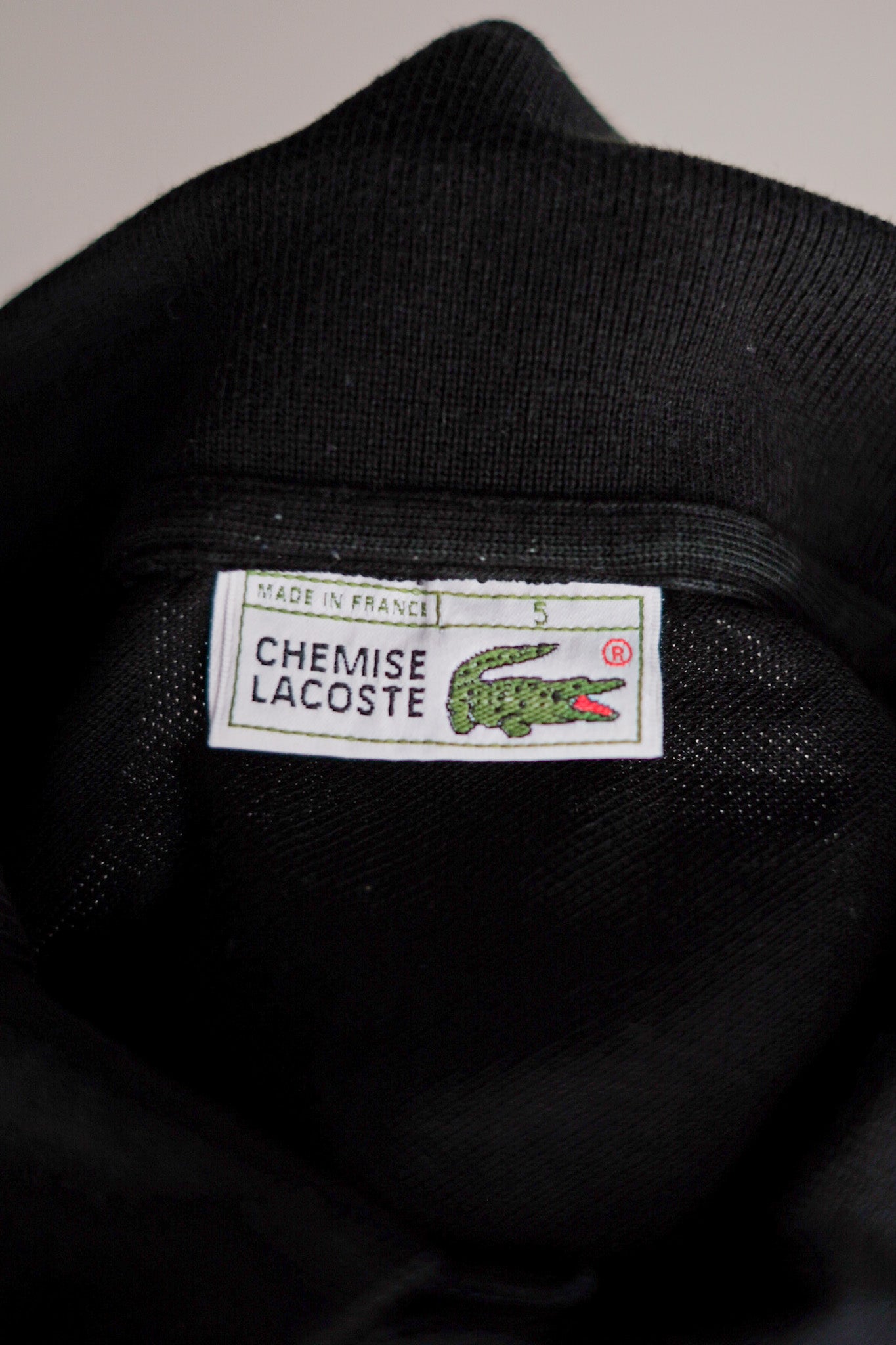 【~80's】CHEMISE LACOSTE S/S Polo Shirt Size.5 "Black"