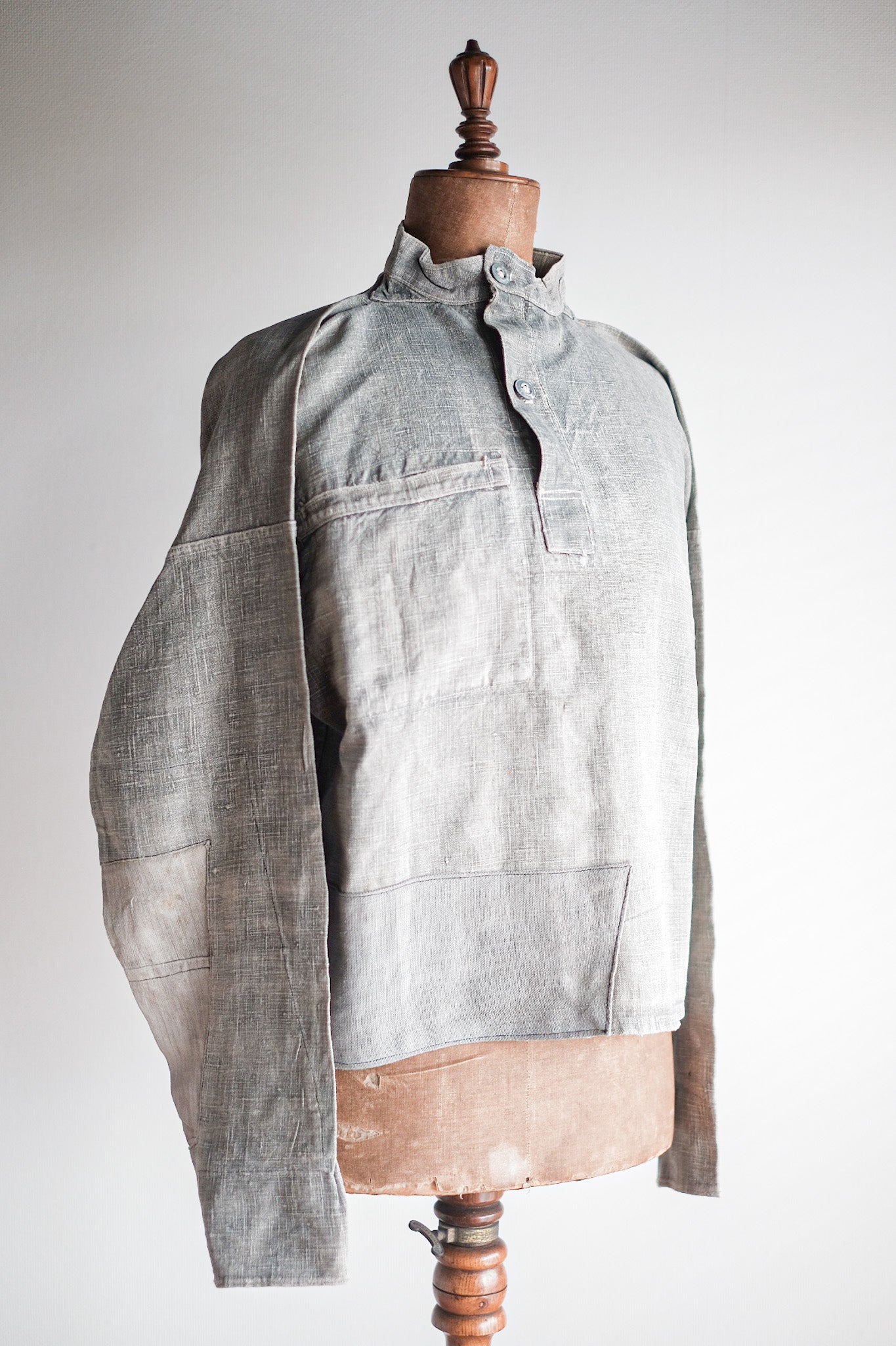 【~10's】WW1 German Navy Bourgeron Linen Smock “Feldgrau Green Grey”