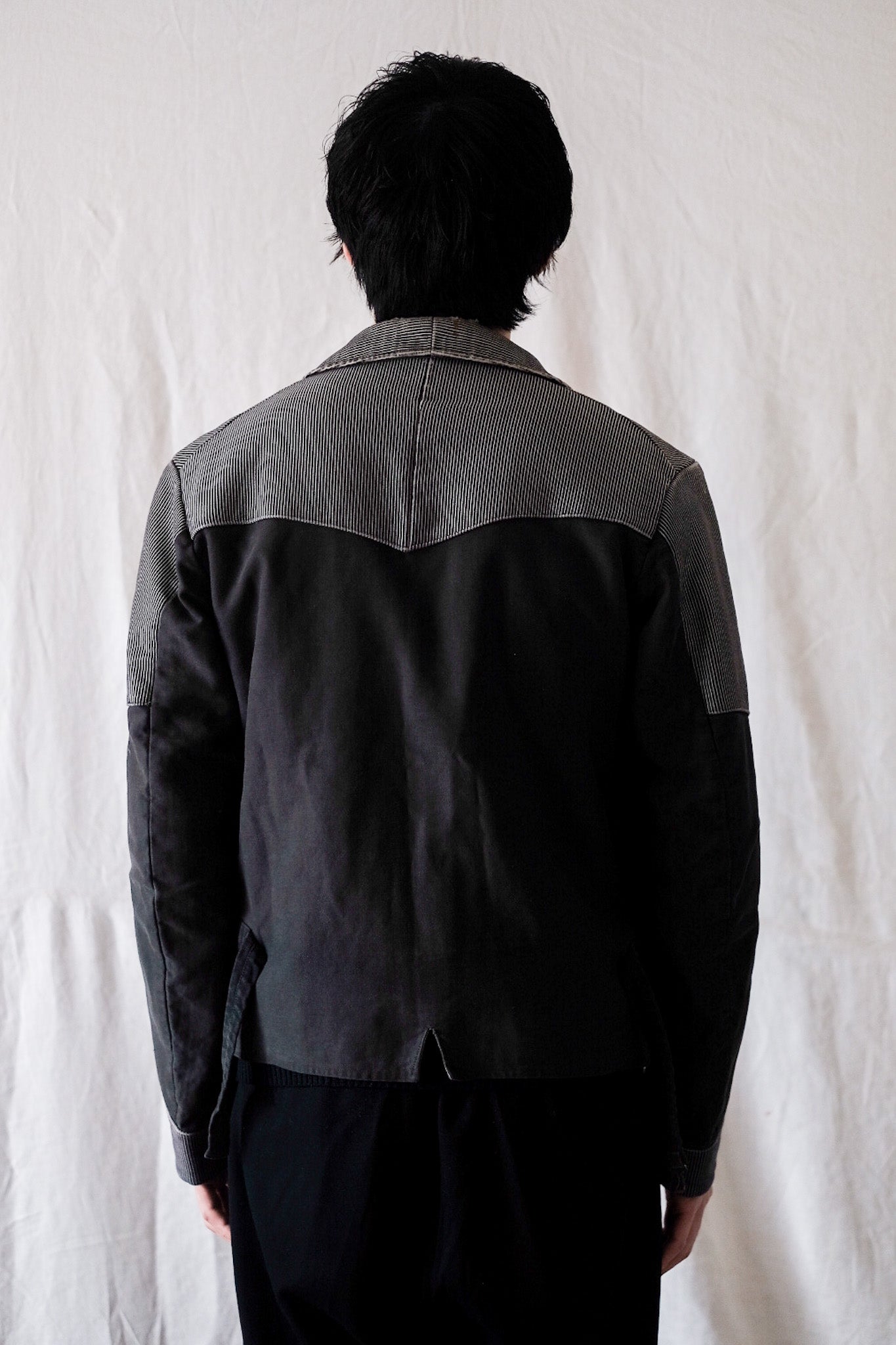 【~50's】Belgium Vintage Printed Moleskin Double Breasted Work Jacket