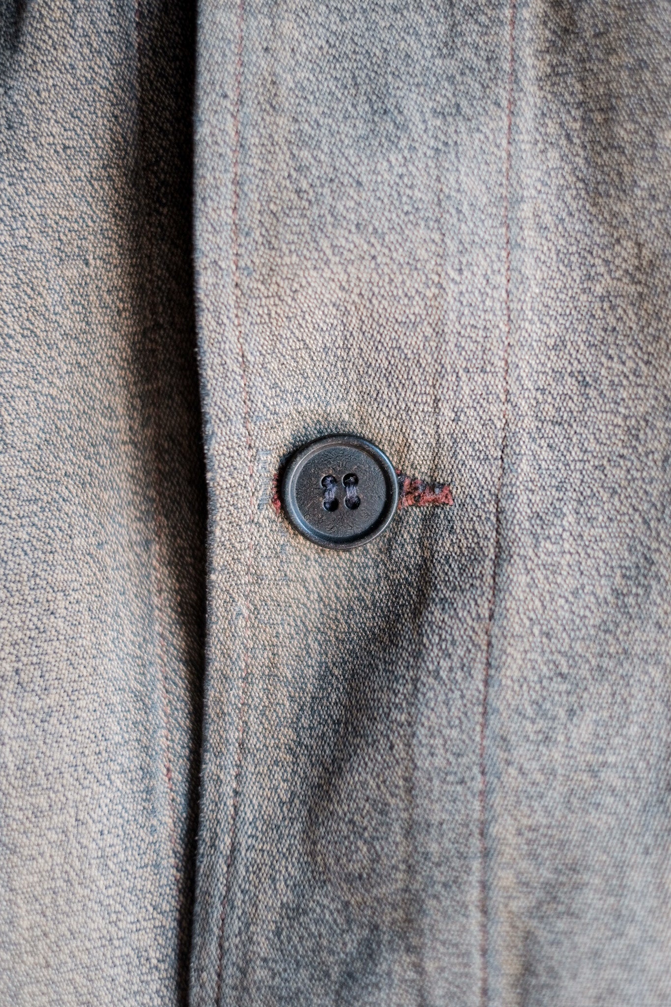 【~30's】French Vintage Brown Cotton Salt & Pepper Hunting Jacket