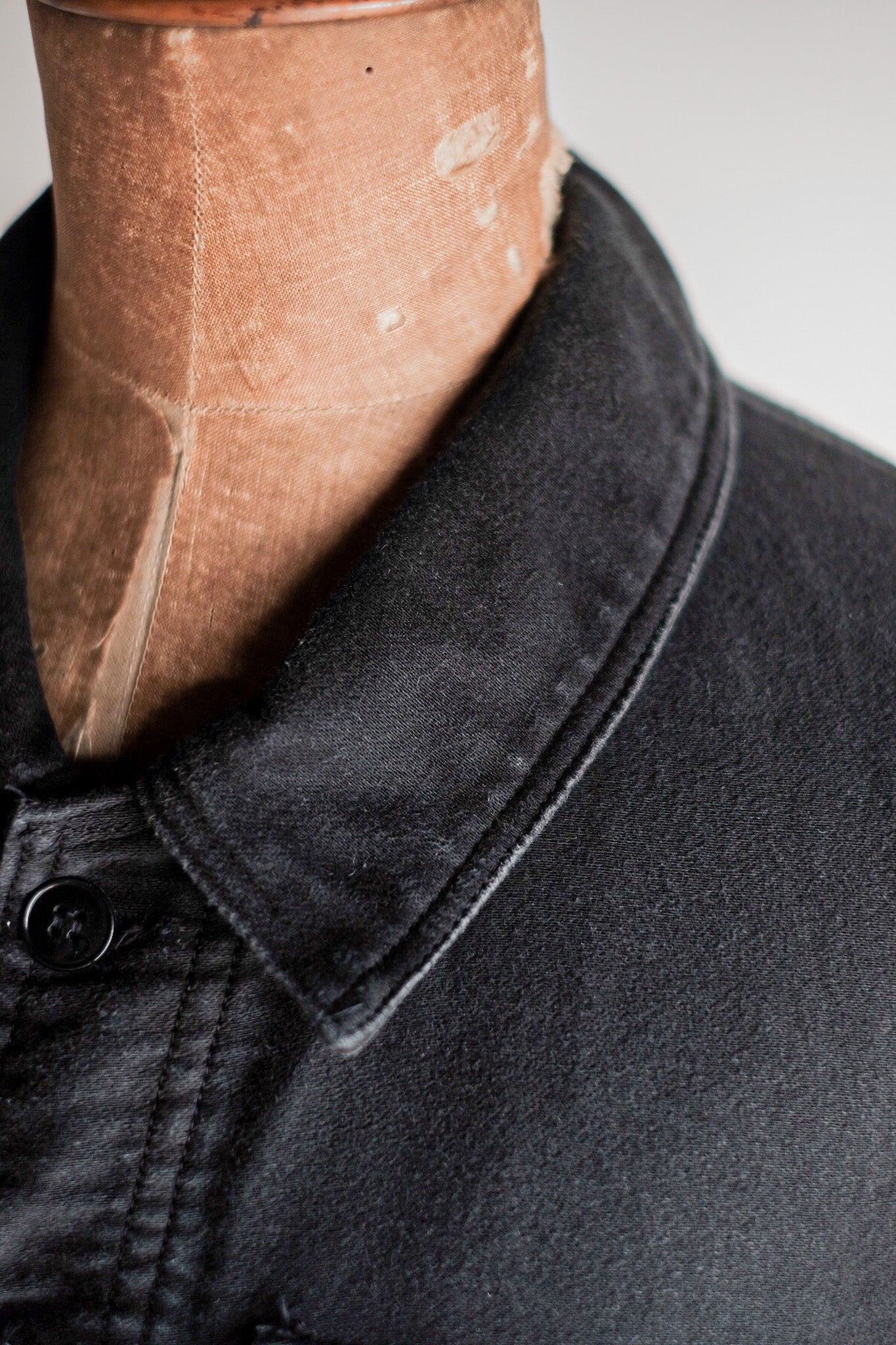 【~50's】French Vintage Black Moleskin Work Jacket