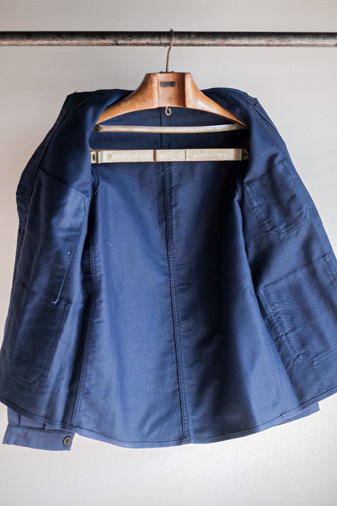 【~40's】French Vintage Blue Moleskin Work Jacket "Dead Stock"