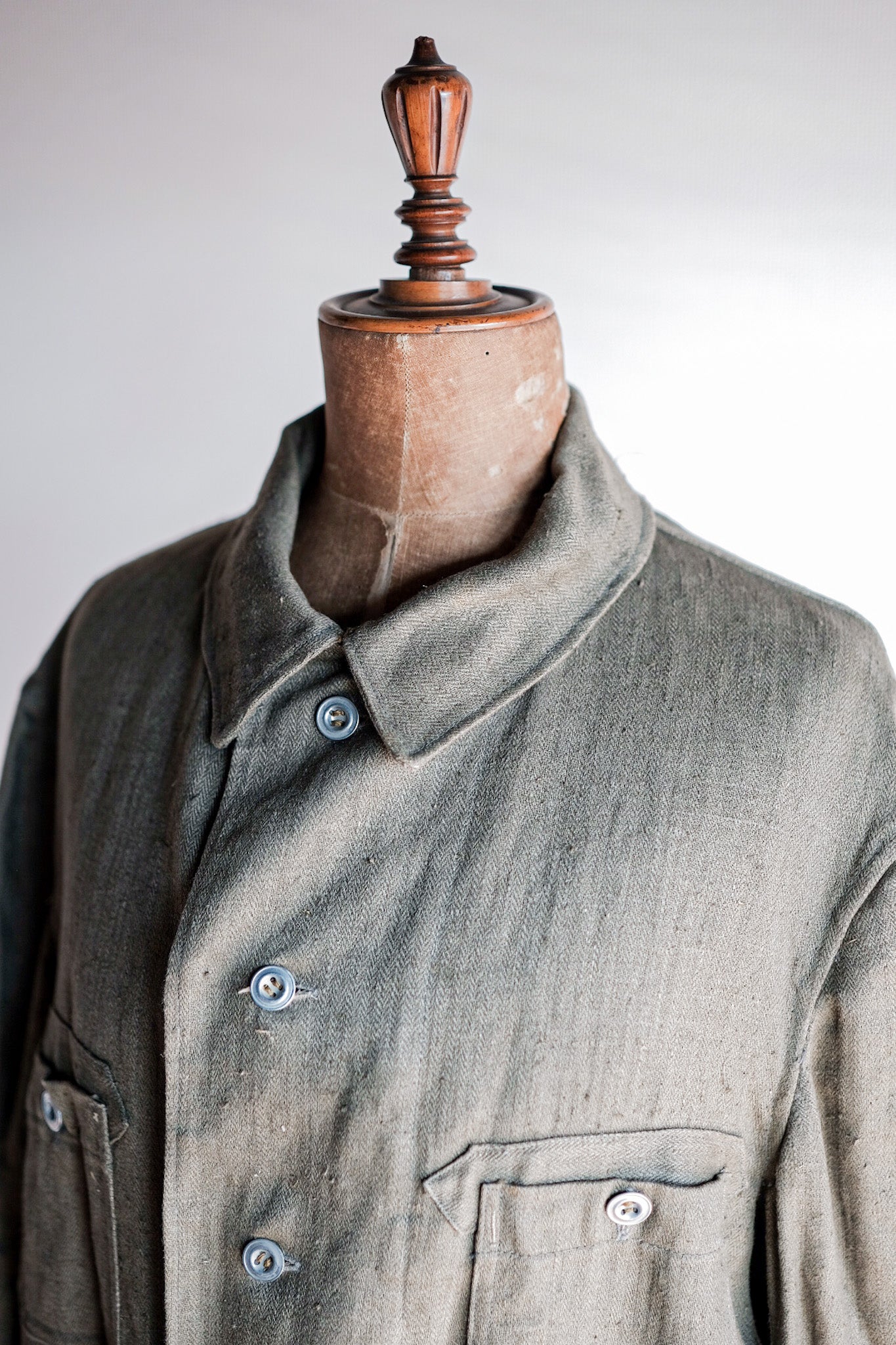 【~30's】German Air Force Green Linen HBT Jacket "Luftwaffe" "Dead Stock"