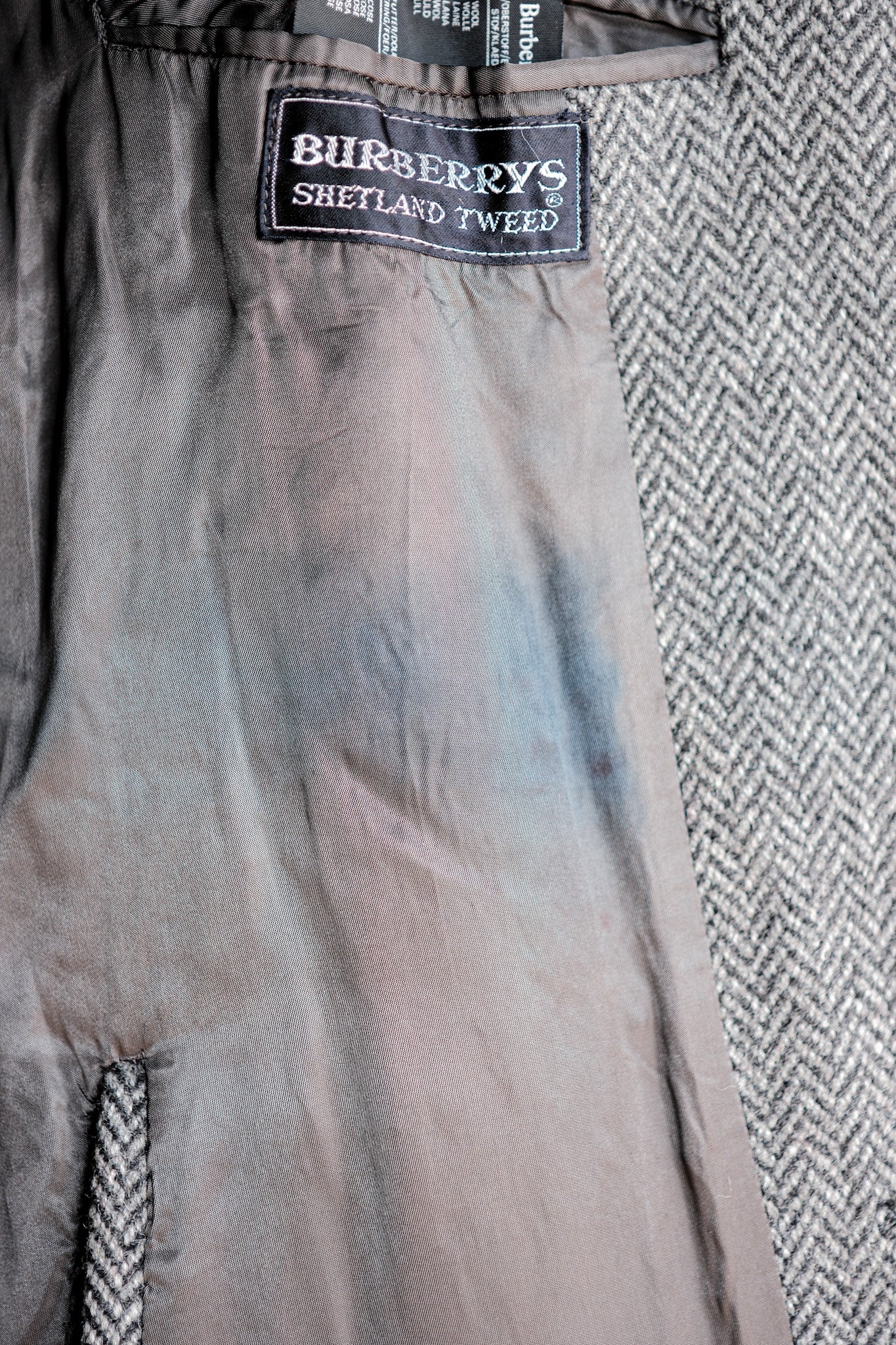 【~90's】Vintage Burberry's Single Raglan Balmacaan Coat Size.54REG "SHETLAND TWEED"