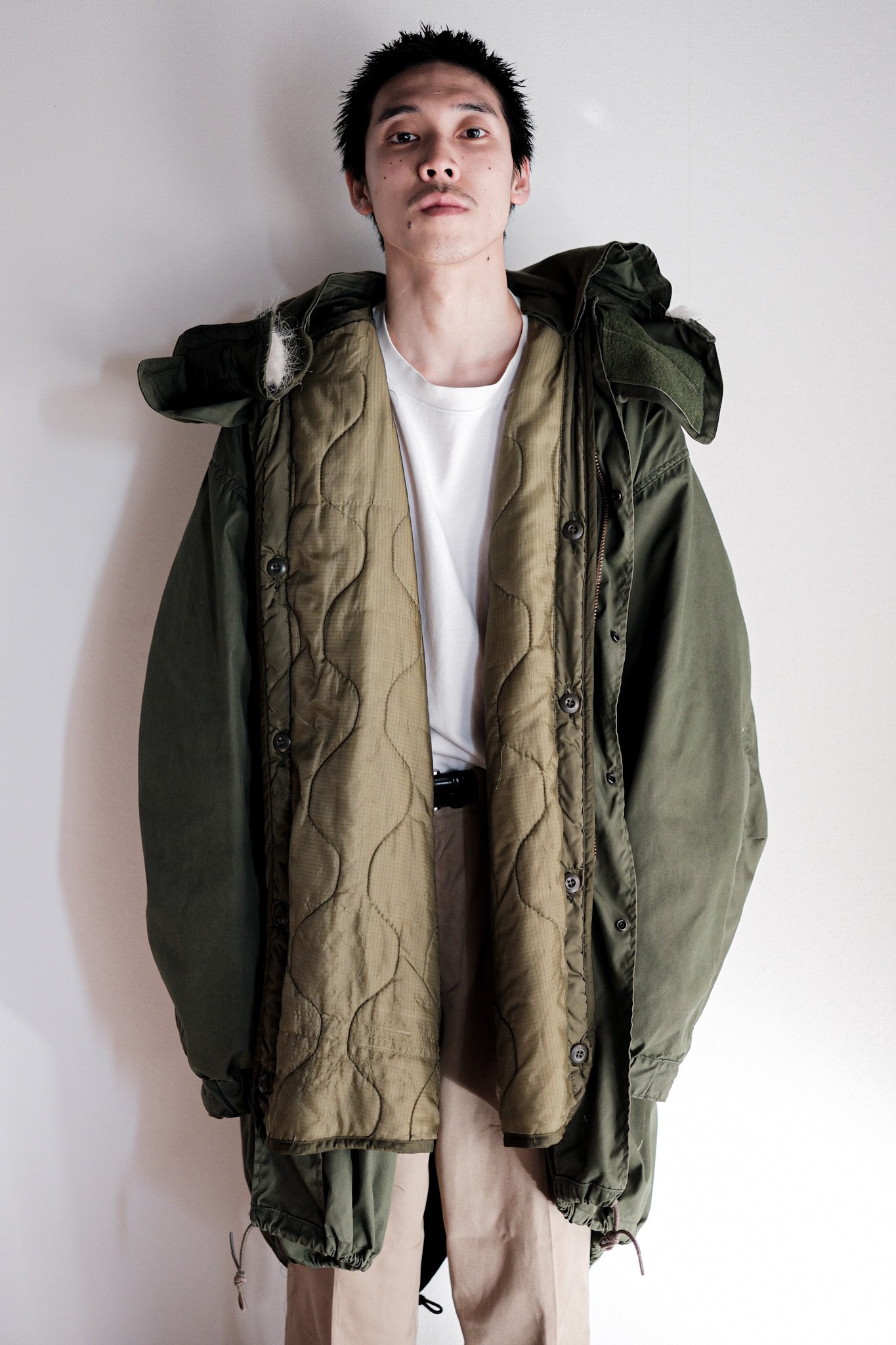 【~80's】U.S.ARMY M-65 Fishtail Parka Size.LARGE "Full Set"
